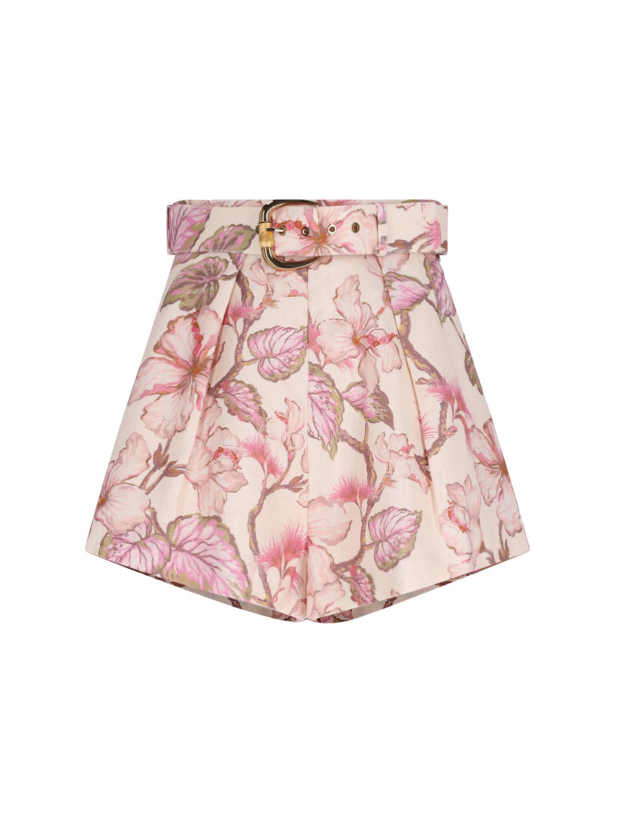 Shop Zimmermann Matchmaker Tuck Shorts In Pink