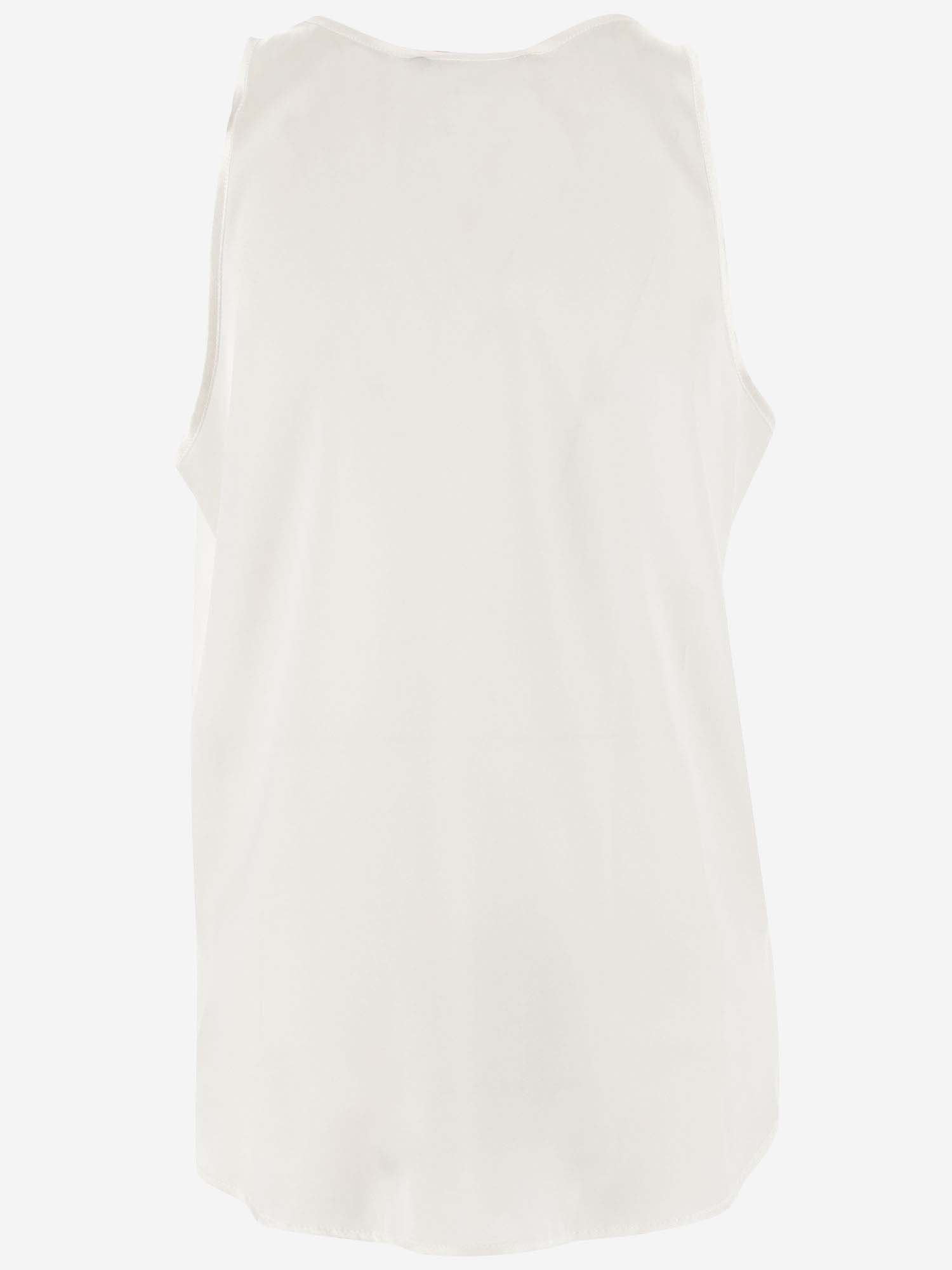 Shop Wild Cashmere Stretch Silk Top In White