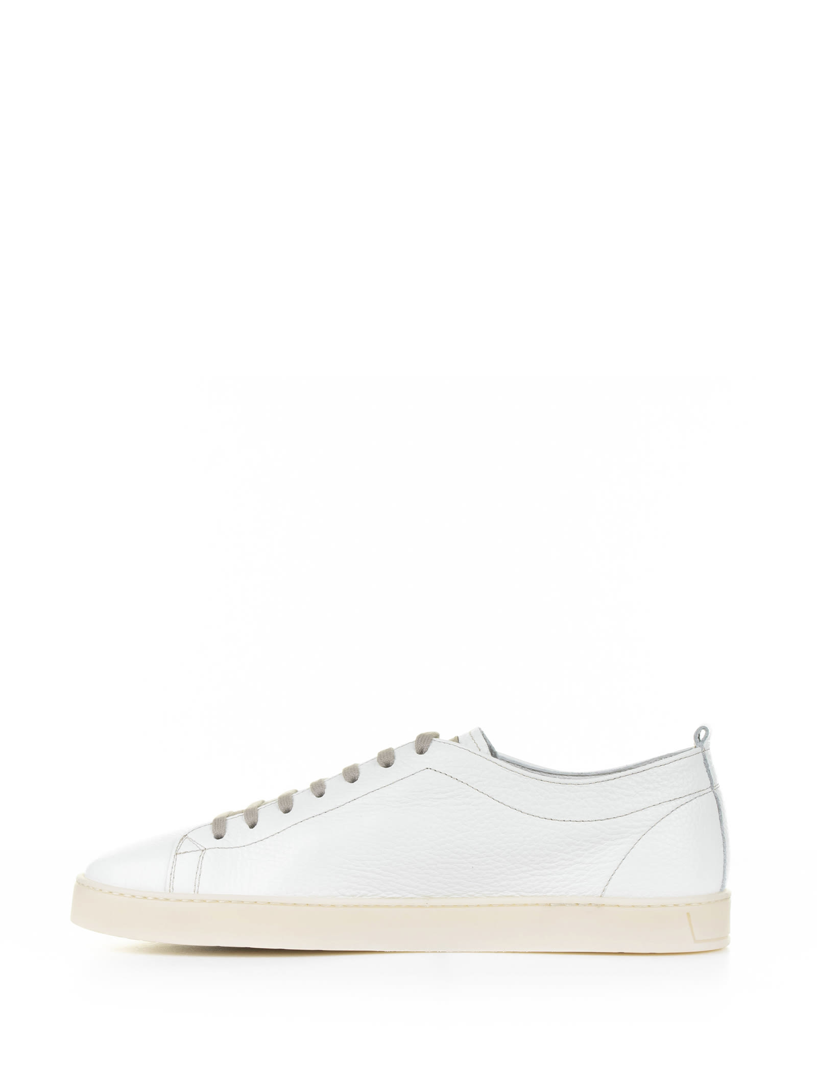 Shop Barrett White Leather Sneaker In Bianco
