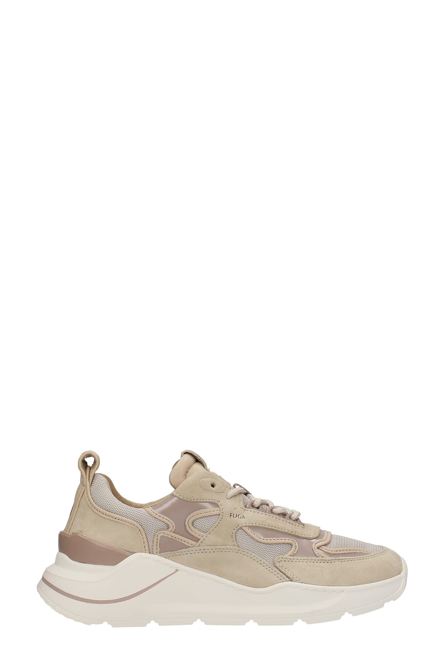 D.A.T.E. Fuga 2.0 Sneakers In Beige Suede And Fabric
