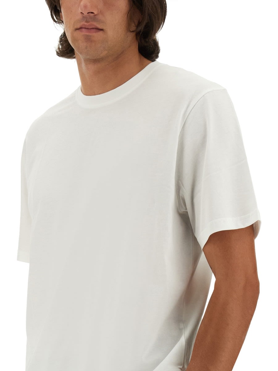 Studio Nicholson Jersey - Branded Easy Fit Ss T-shirt White Relaxed Fit T-shirt - Piu In White