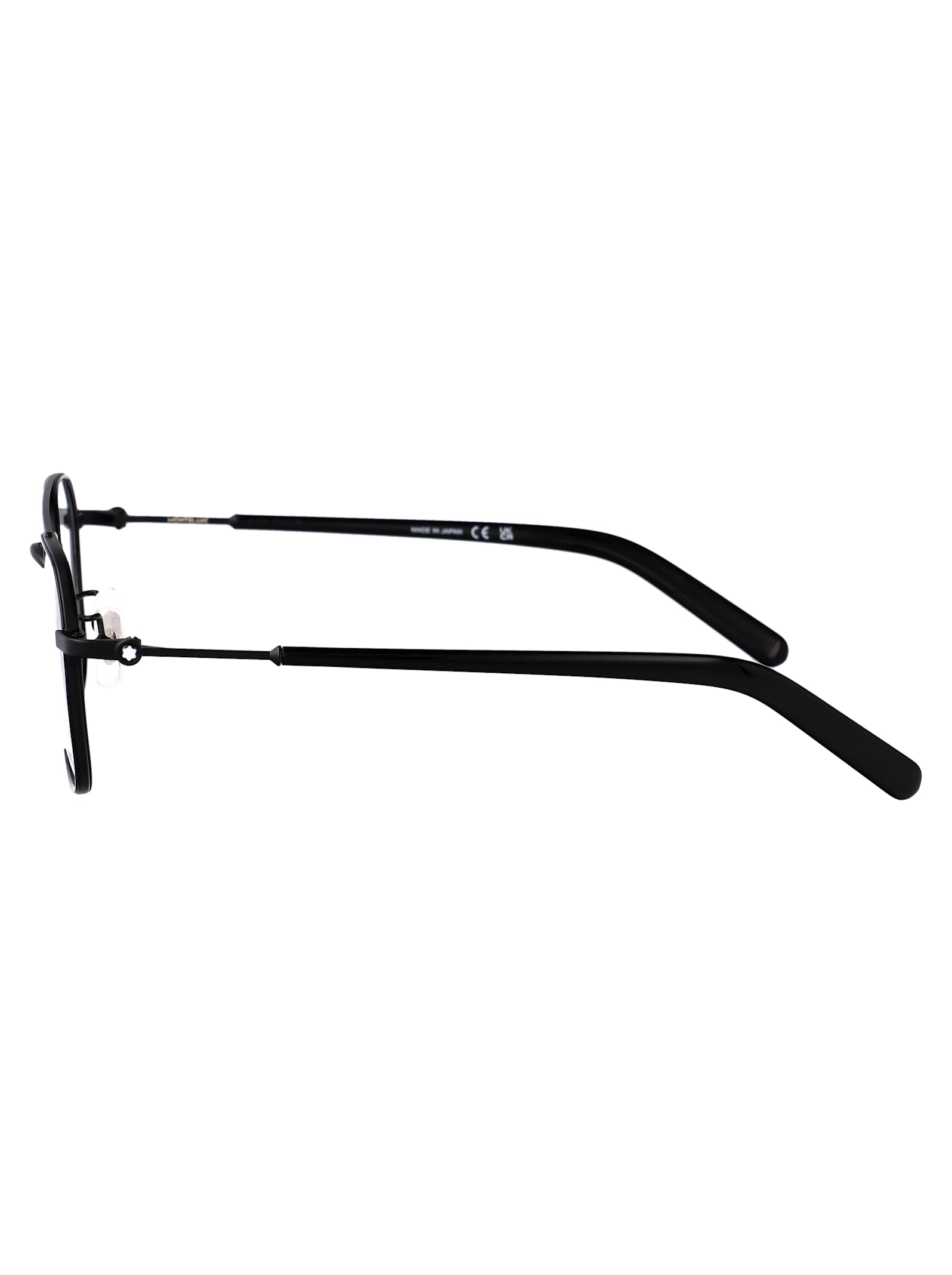 Montblanc Black-black-transparent Acetate Glasses In Black