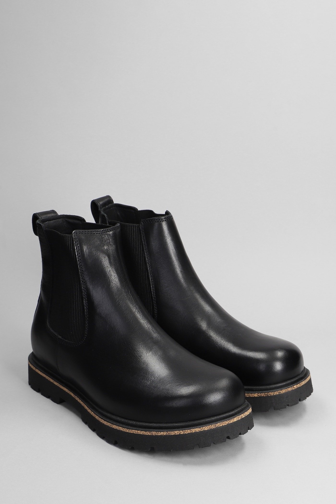 Shop Birkenstock Highwood Combat Boots In Black Leather