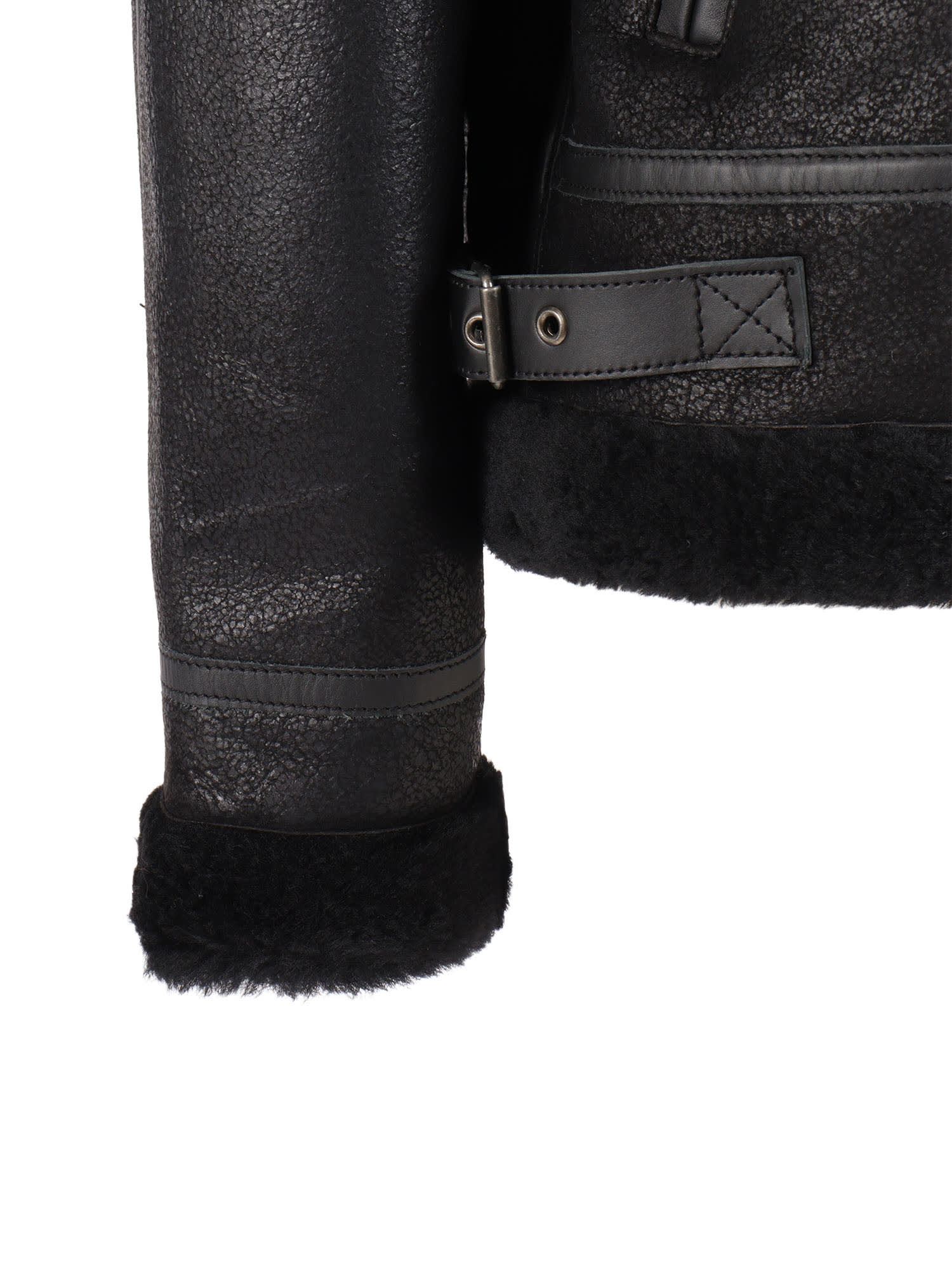 Schott Fur-collar Leather Jacket In Multi