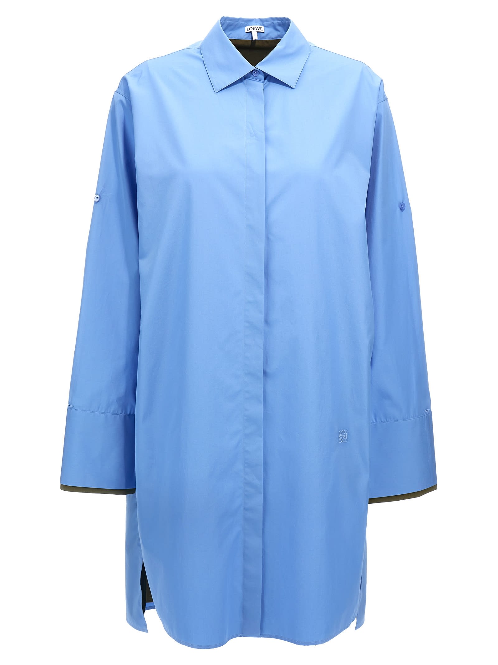 Shop Loewe Chemisier Dress In Light Blue