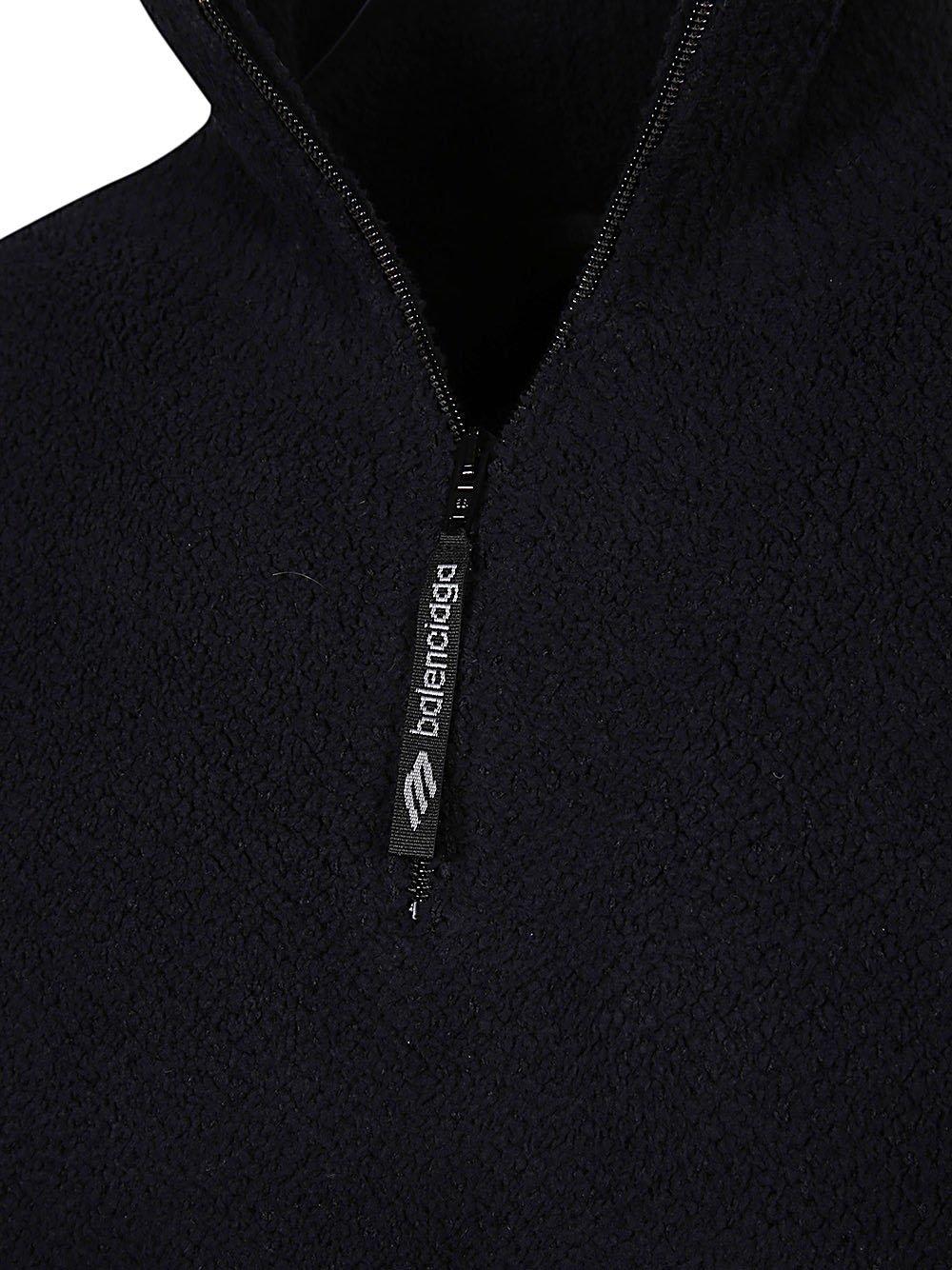 Shop Balenciaga Quarter-zip Knit Sweater In Black