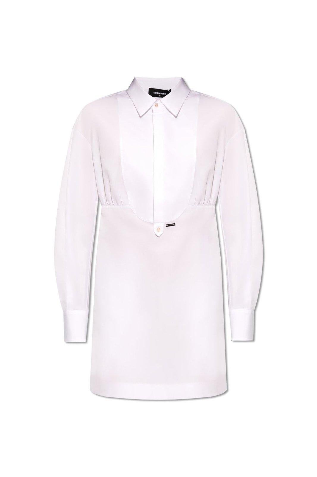 Shop Dsquared2 Long-sleeved Shirt Dress In White