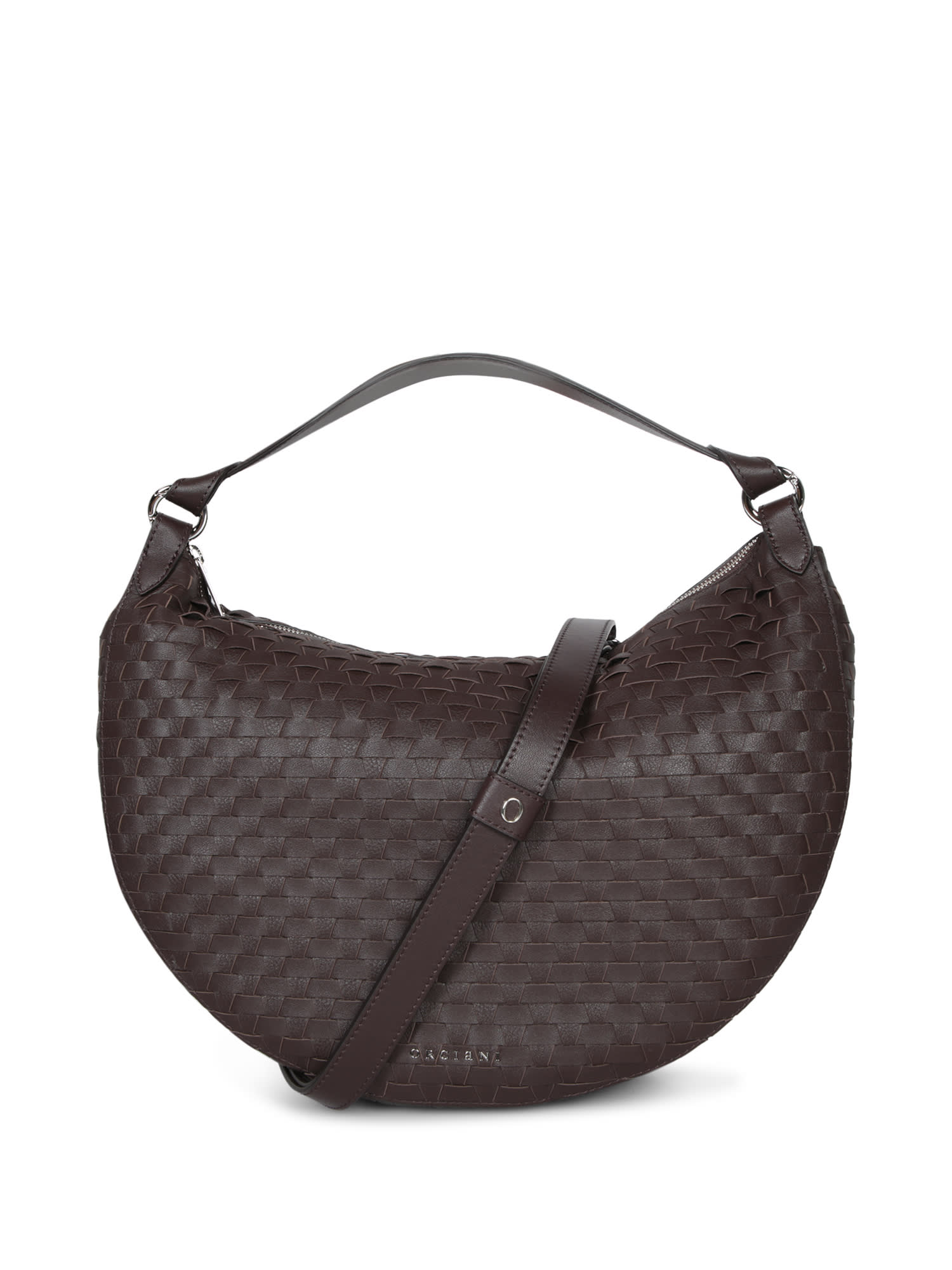 Brown Woven Dumpling Bag