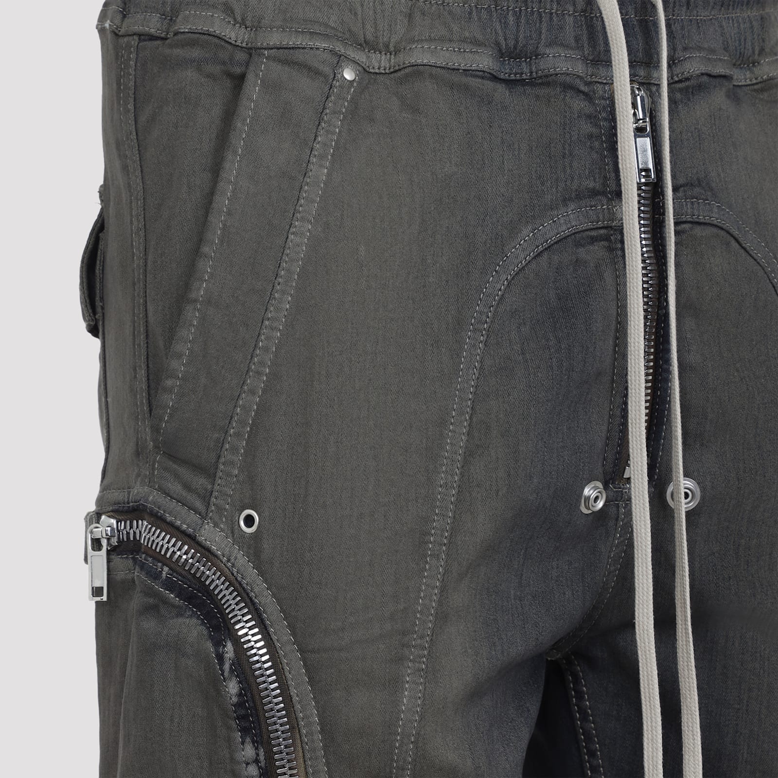 Rick Owens Elastic Waist Cargo Trousers Featuring Pockets In Black