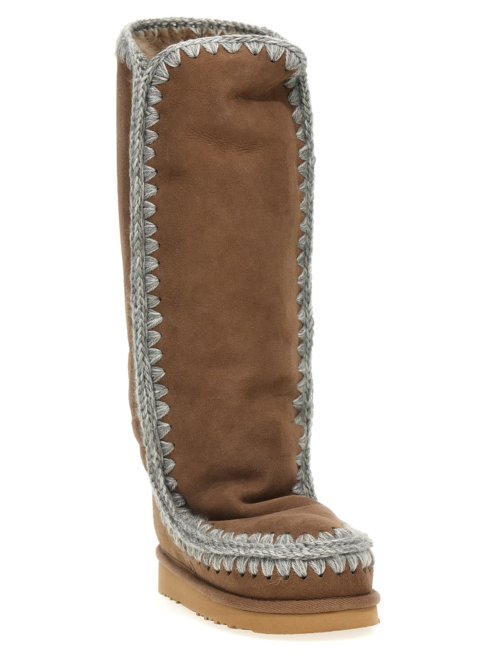 Shop Mou Eskimo 40 Ankle Boots In Beige