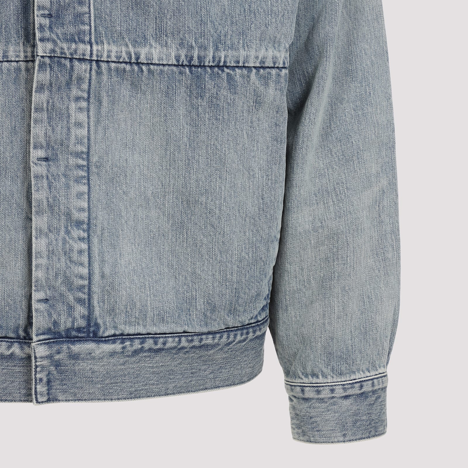 Fear Of God Denim Trucker Casual Jackets And Parka Blue In Medium Indigo
