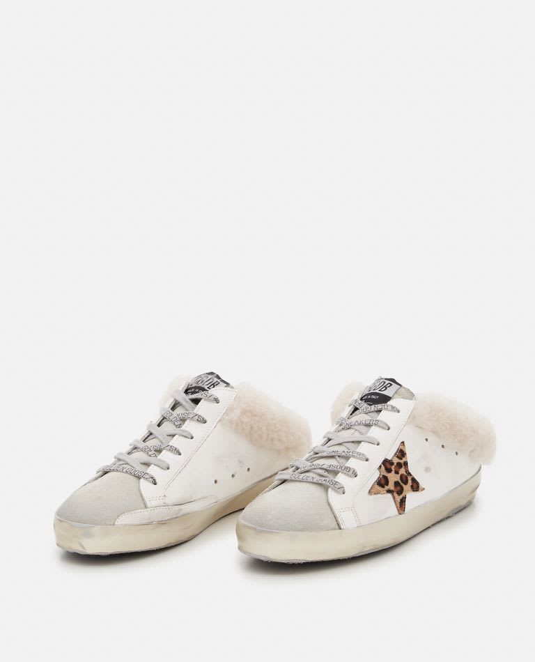 Golden Goose Superstar Sabot 81811 Leather And Shearling Trainers In White/brown