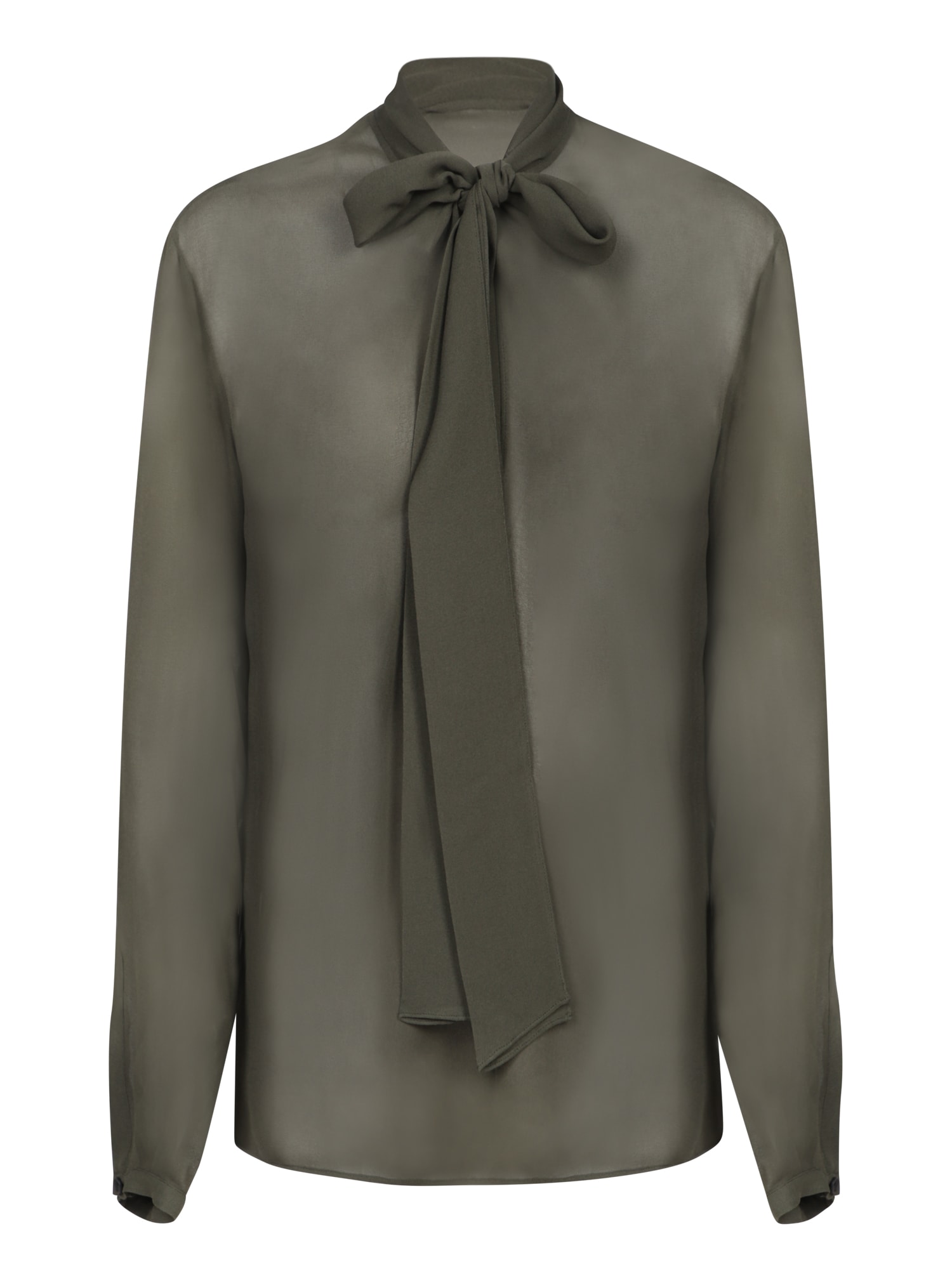 Alaïa Green Georgette Scarf Blouse
