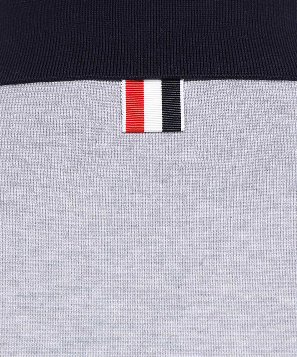 Shop Thom Browne Knitted Cotton Polo Shirt In Grey