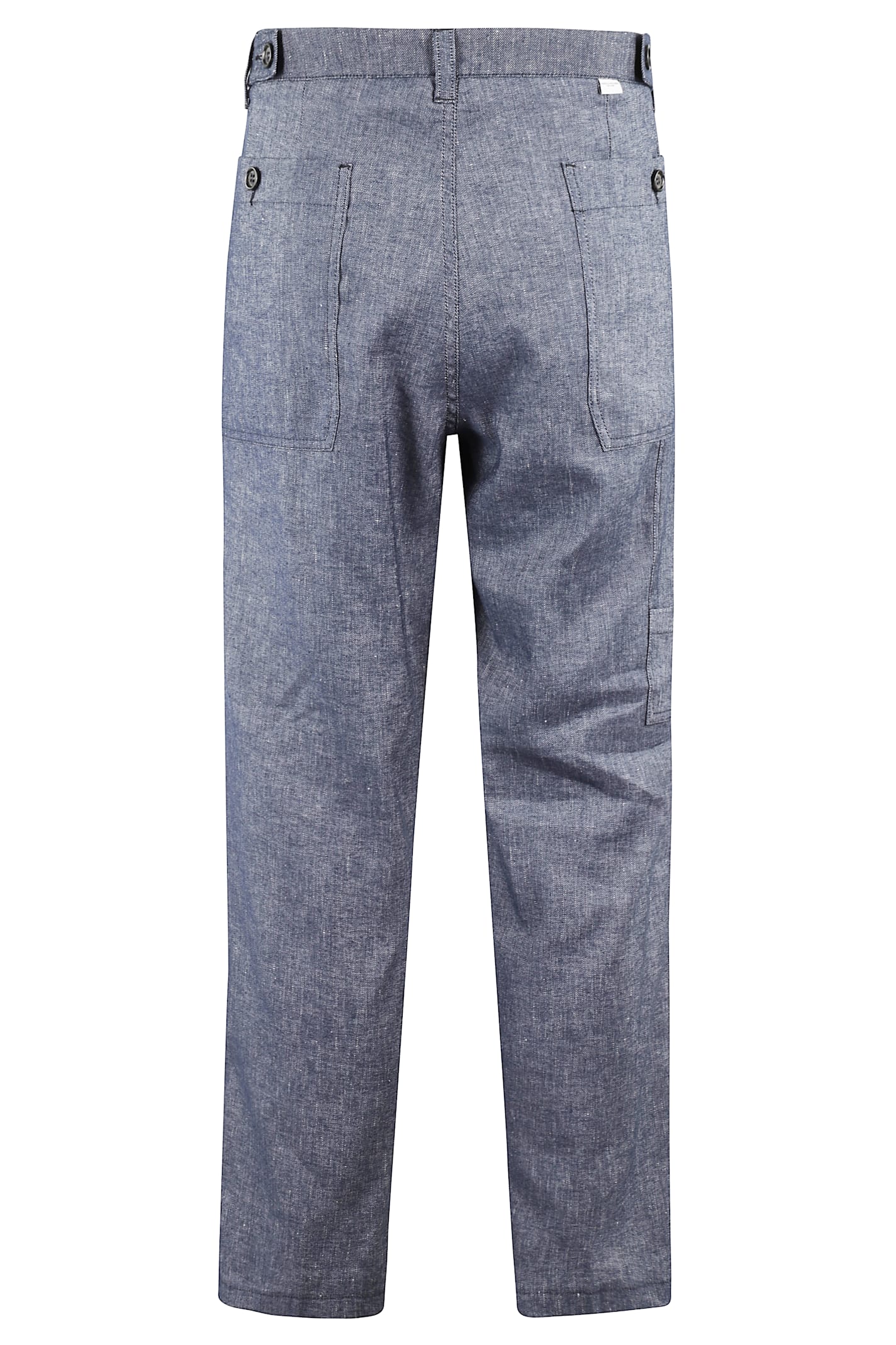 Shop Paolo Pecora Pantalone Lino Stretch In Blu