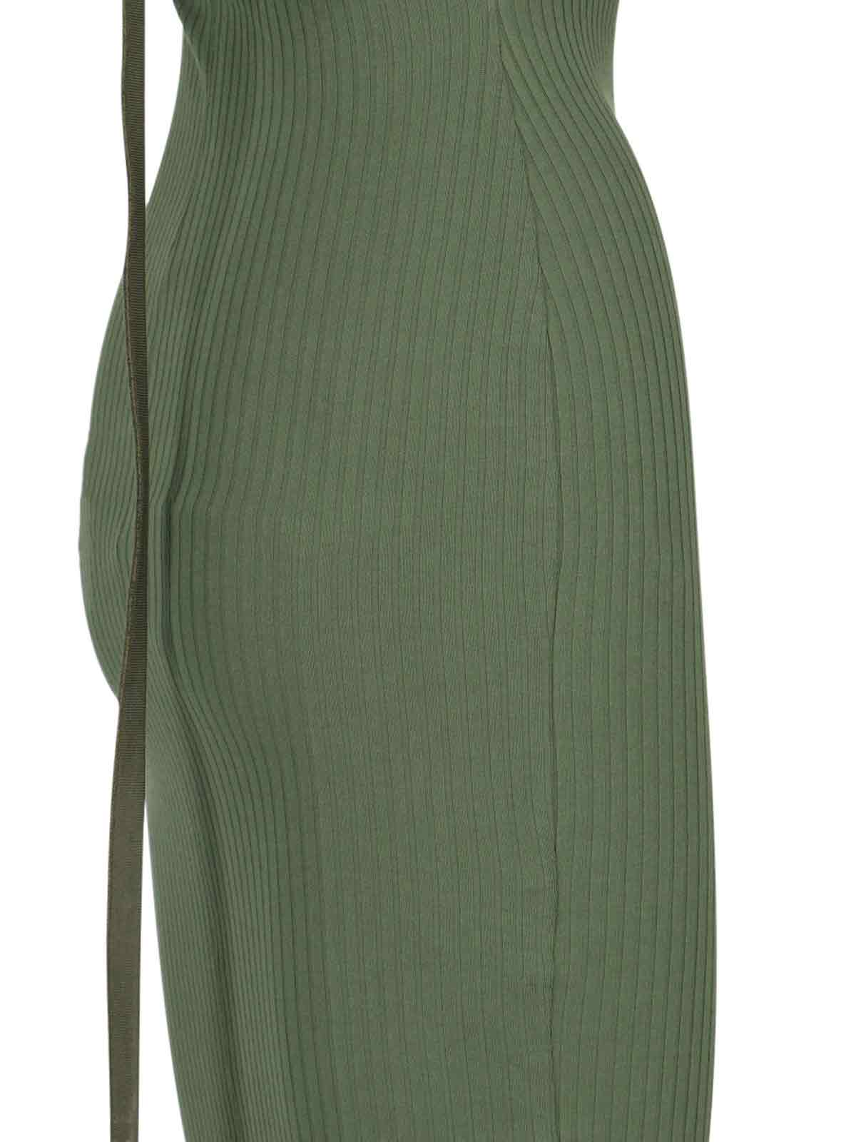 Shop Attico Strap Long Dress In Green