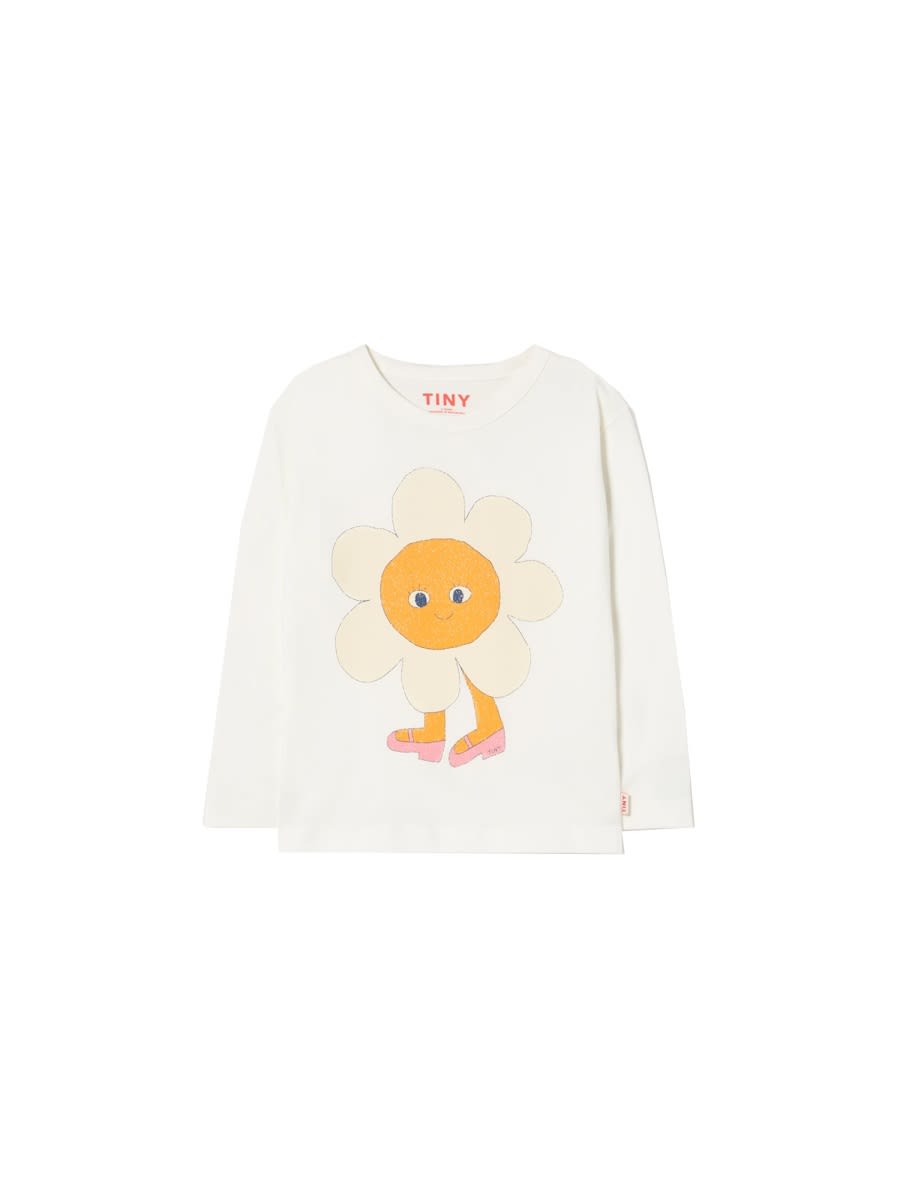 Tinycottons Kids' Flower T-shirt In White