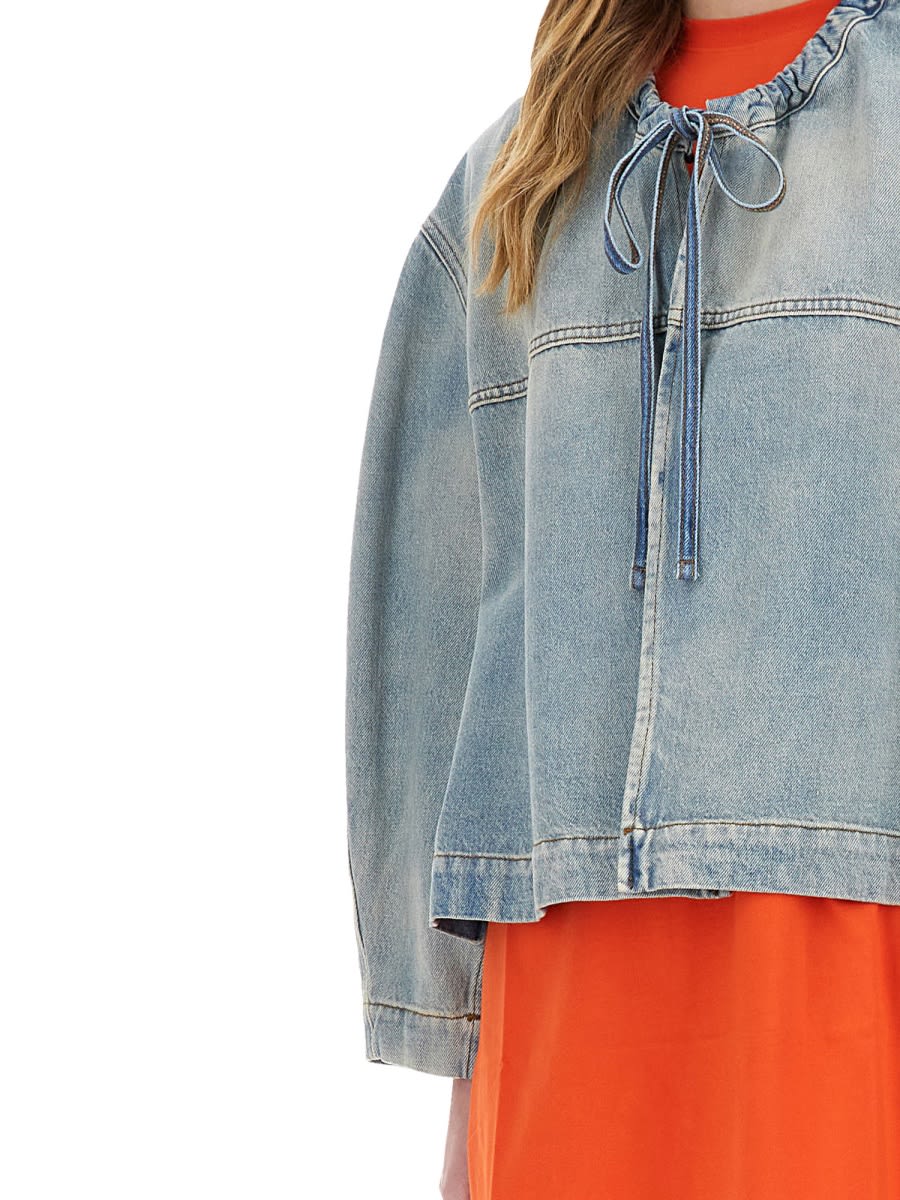 Msgm Relaxed-fit Oversized Denim Jacket In Denim