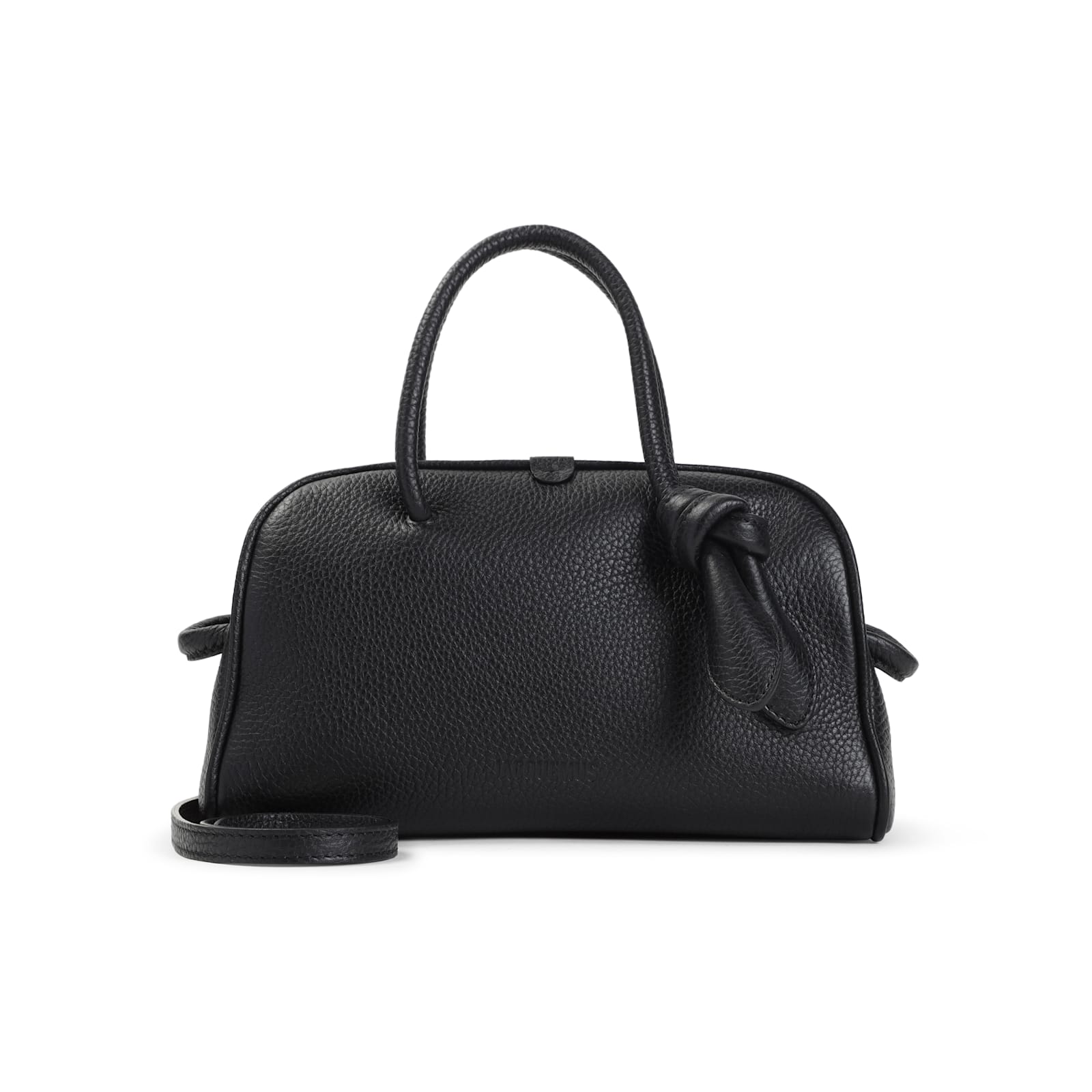 Jacquemus Small Turismo Grained Leather Top Handle Bag In Black