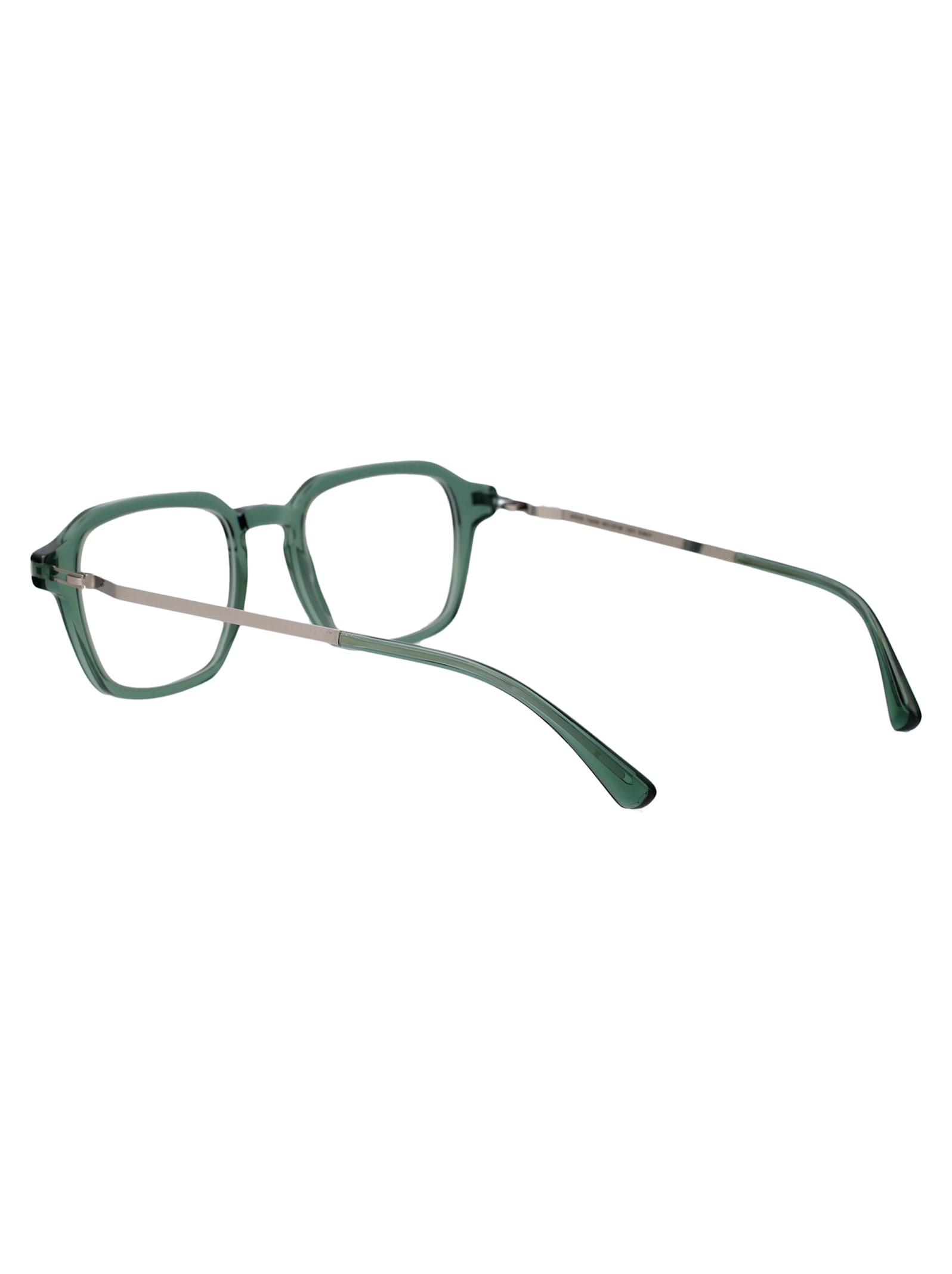 Shop Mykita Yukon Glasses In C191-cypress Green/shiny Silve