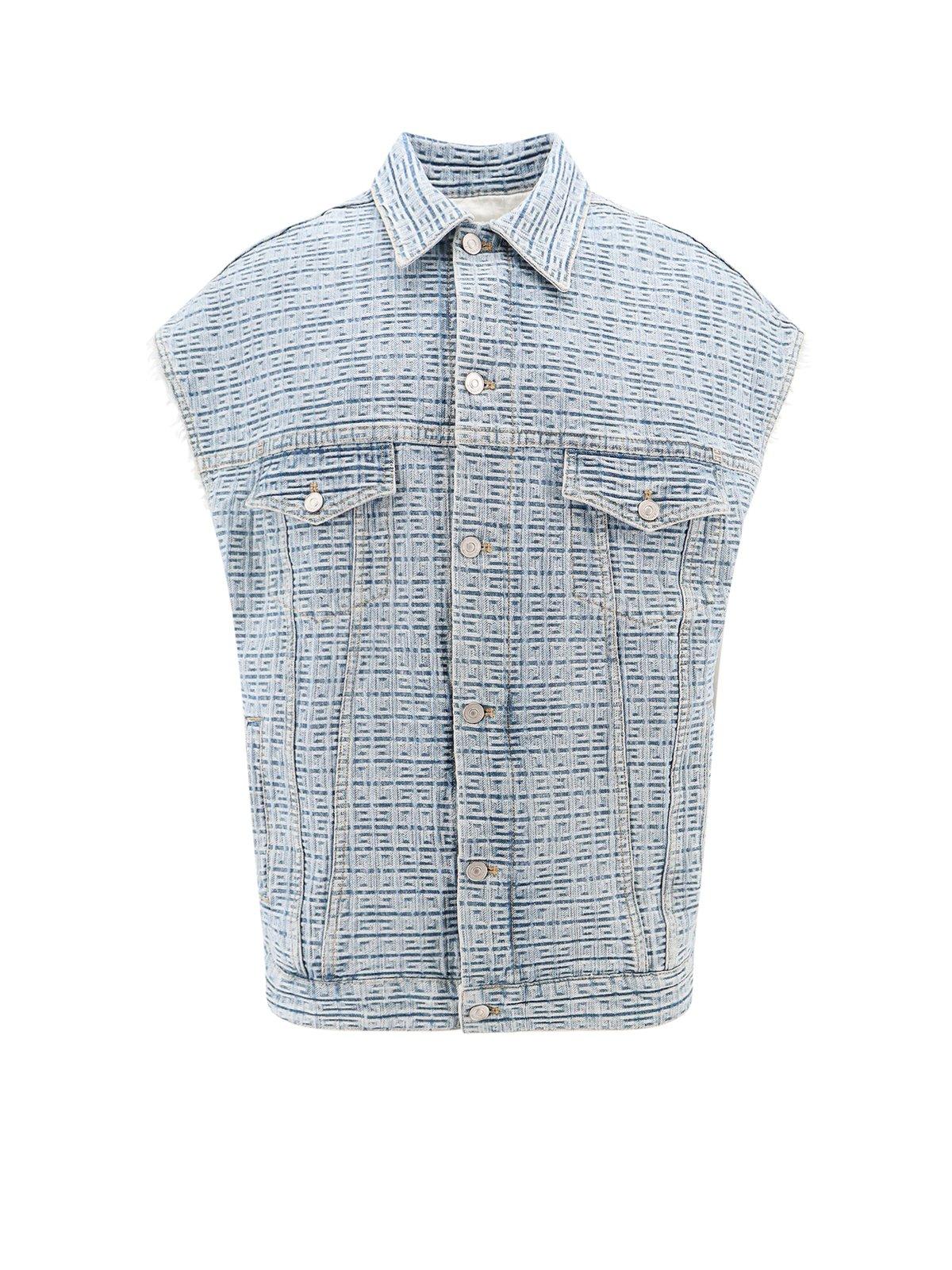 Shop Givenchy 4g Denim Button-up Vest