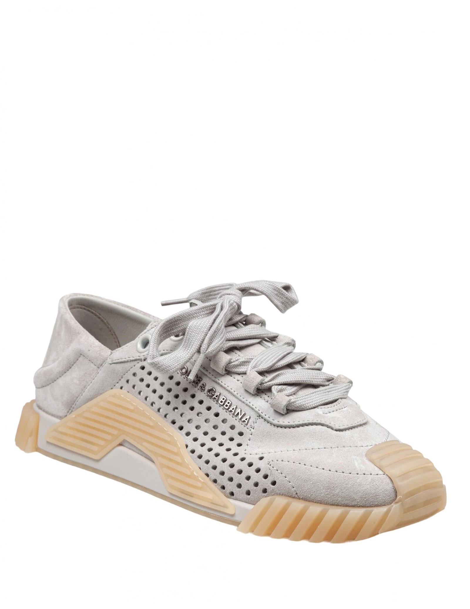 Dolce & Gabbana Sneakers Ns1 Suede Gray Color In Alluminium