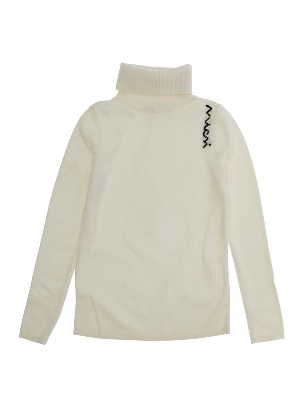 Marni Maglione Dolcevita In Misto Lana A Coste In White