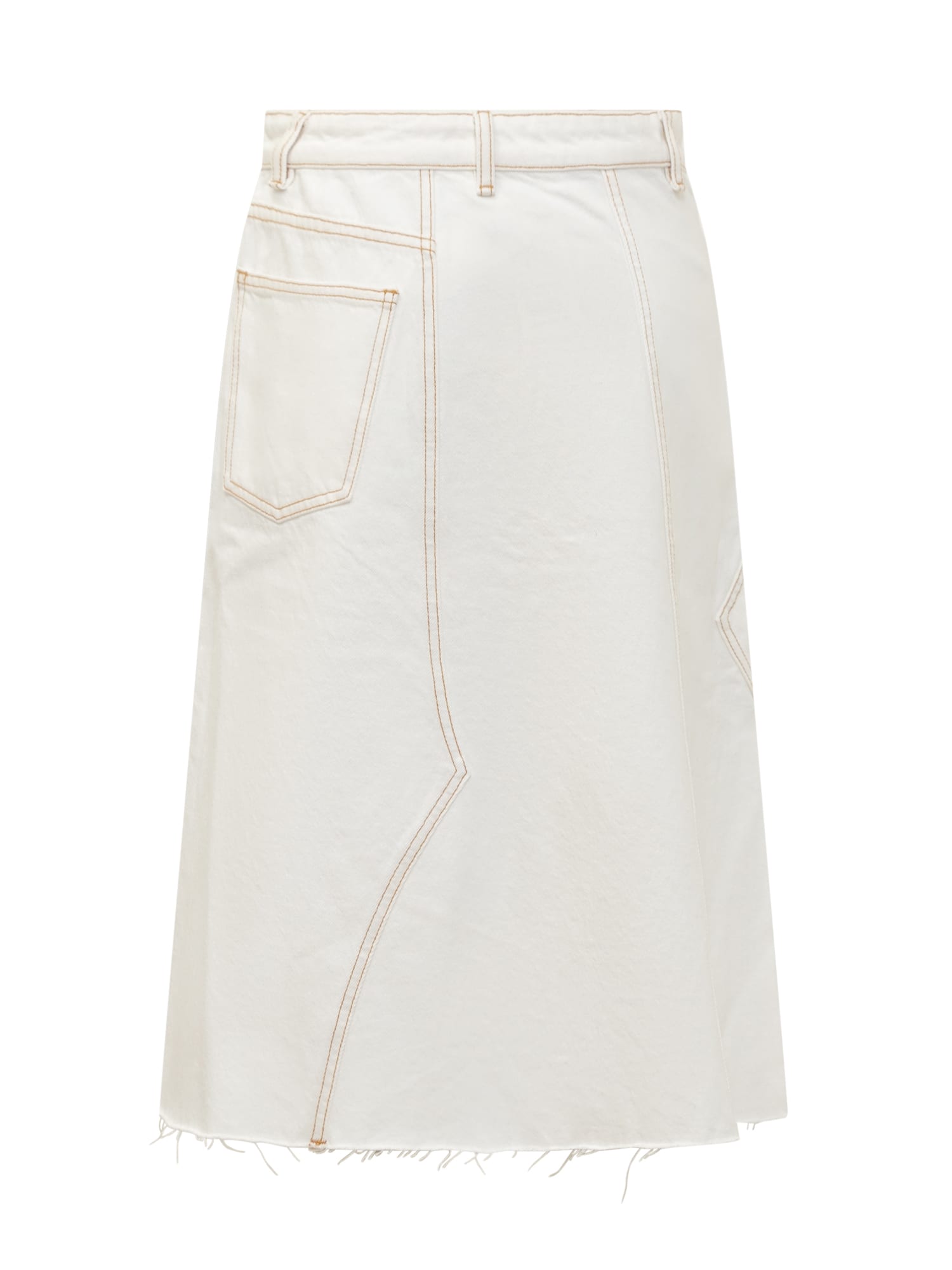 Shop Tory Burch Denim Skirt In Chalk