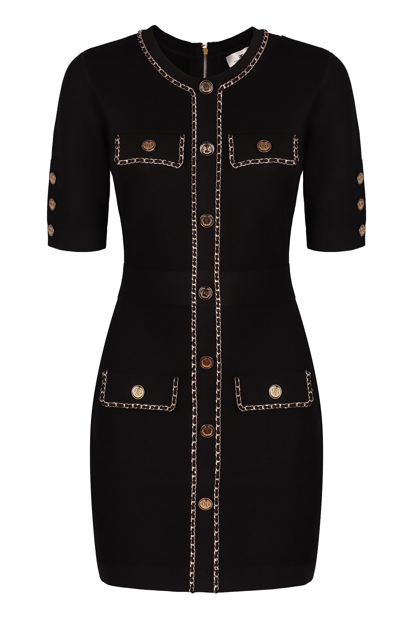 Shop Elisabetta Franchi Viscose Dress In Black