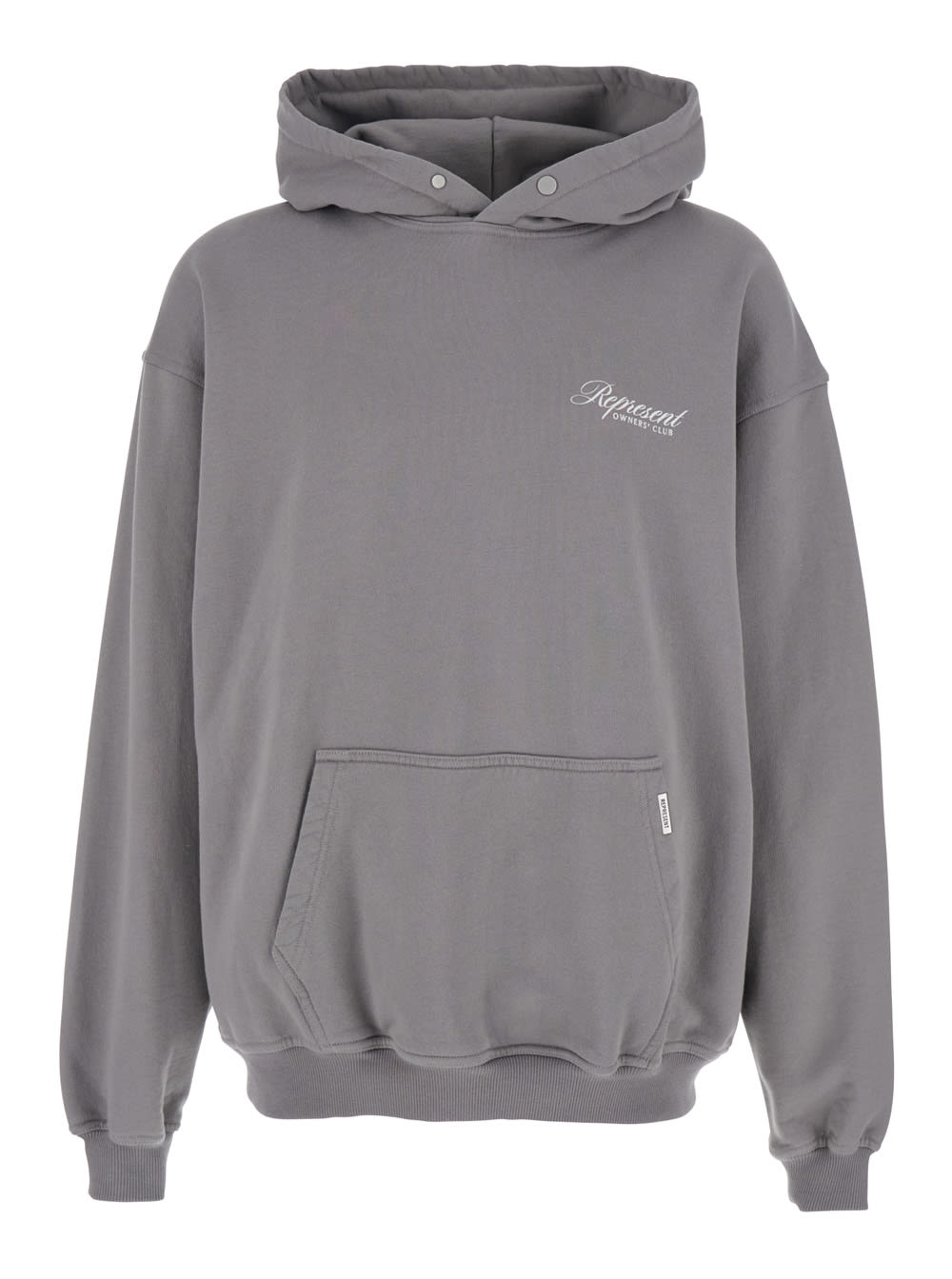 Grey Hoodie With Logo Lettering On The Front And Maxi Logo Print On The Rear In Cotton Man