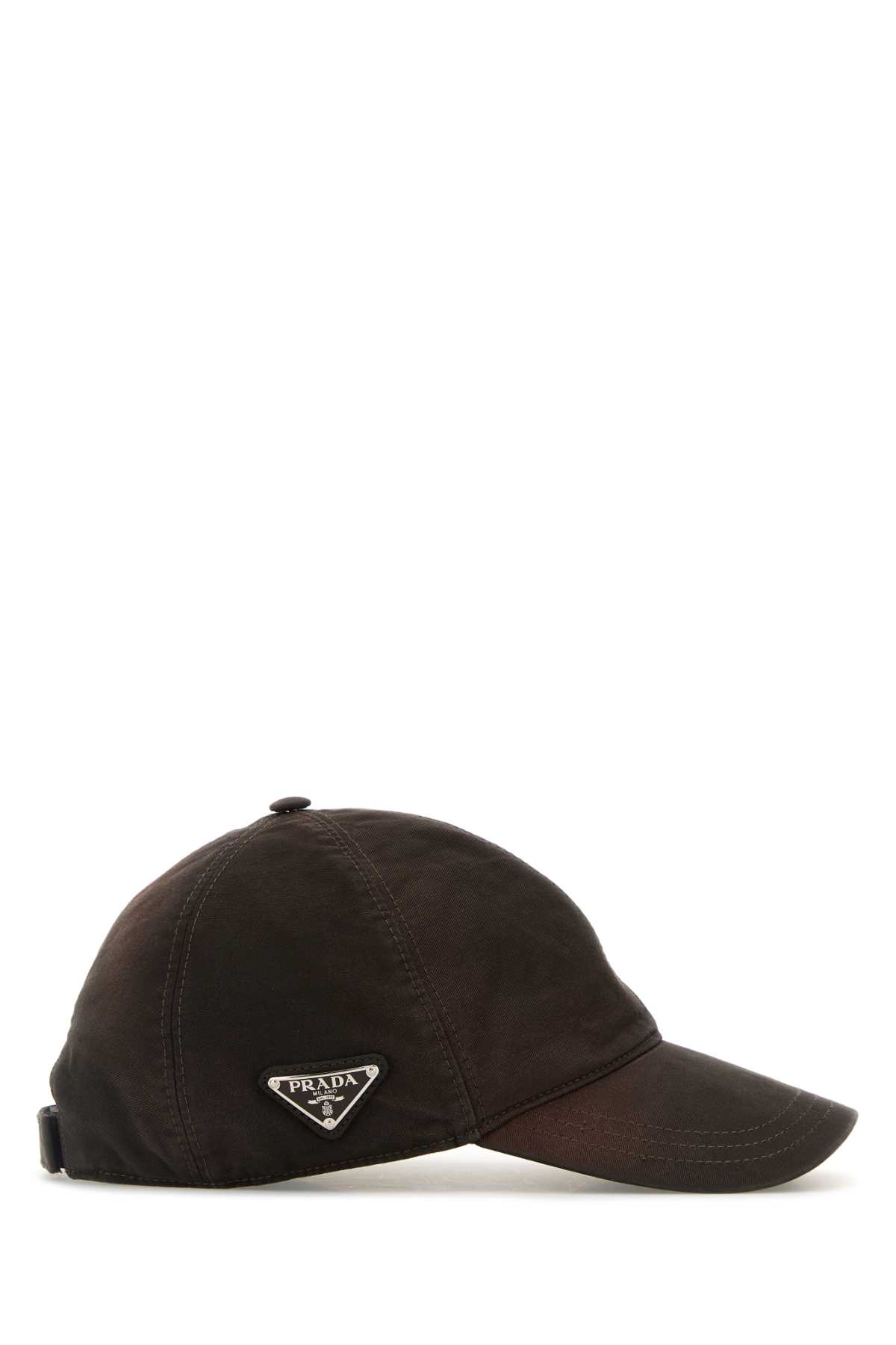 Prada Baseball Cap Cotton Curved Brim In Brown