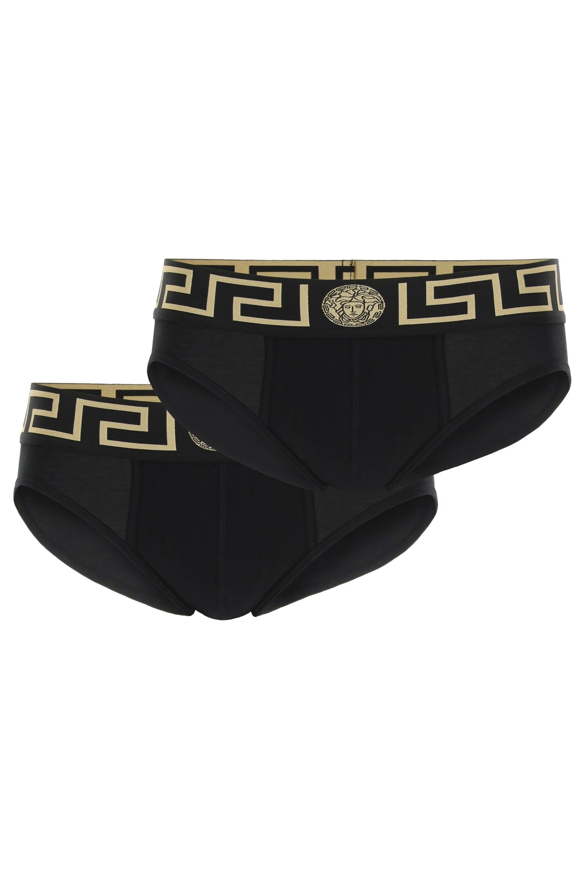 Versace Bi-pack Underwear Greca Border Low Waist Briefs