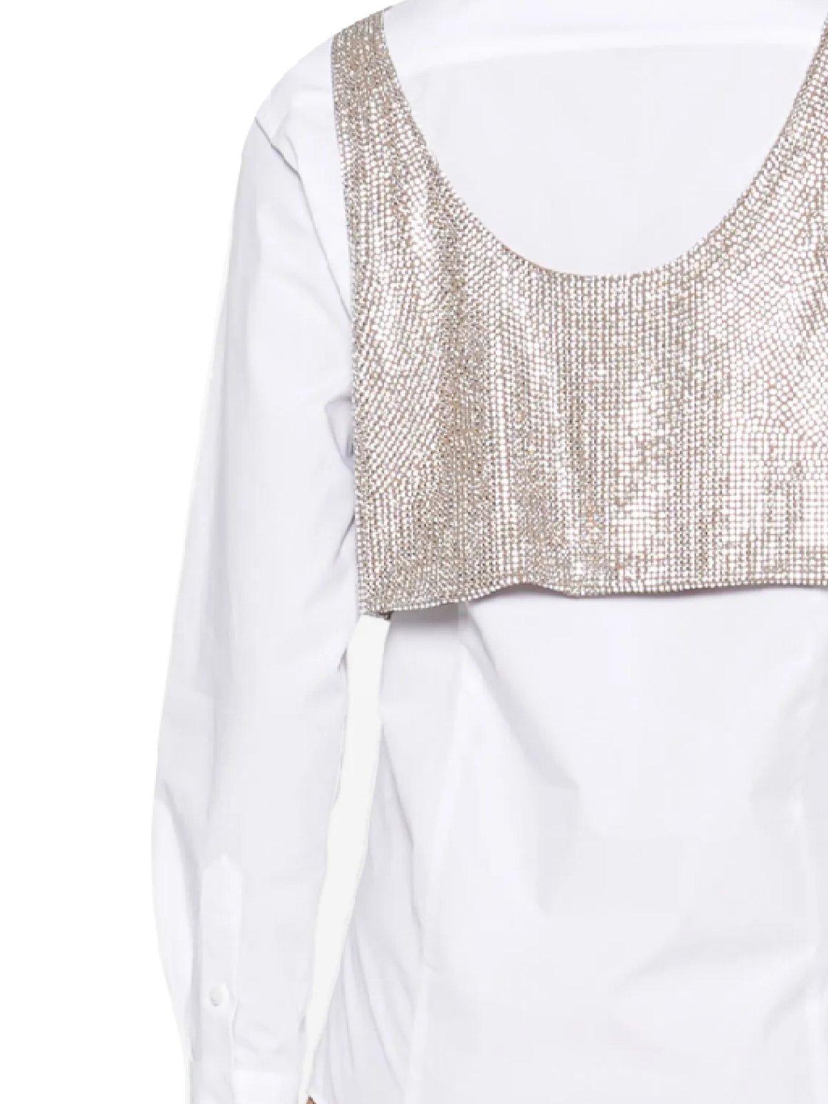 Giuseppe Di Morabito Long-sleeved Shirt With Embellished Cropped Top