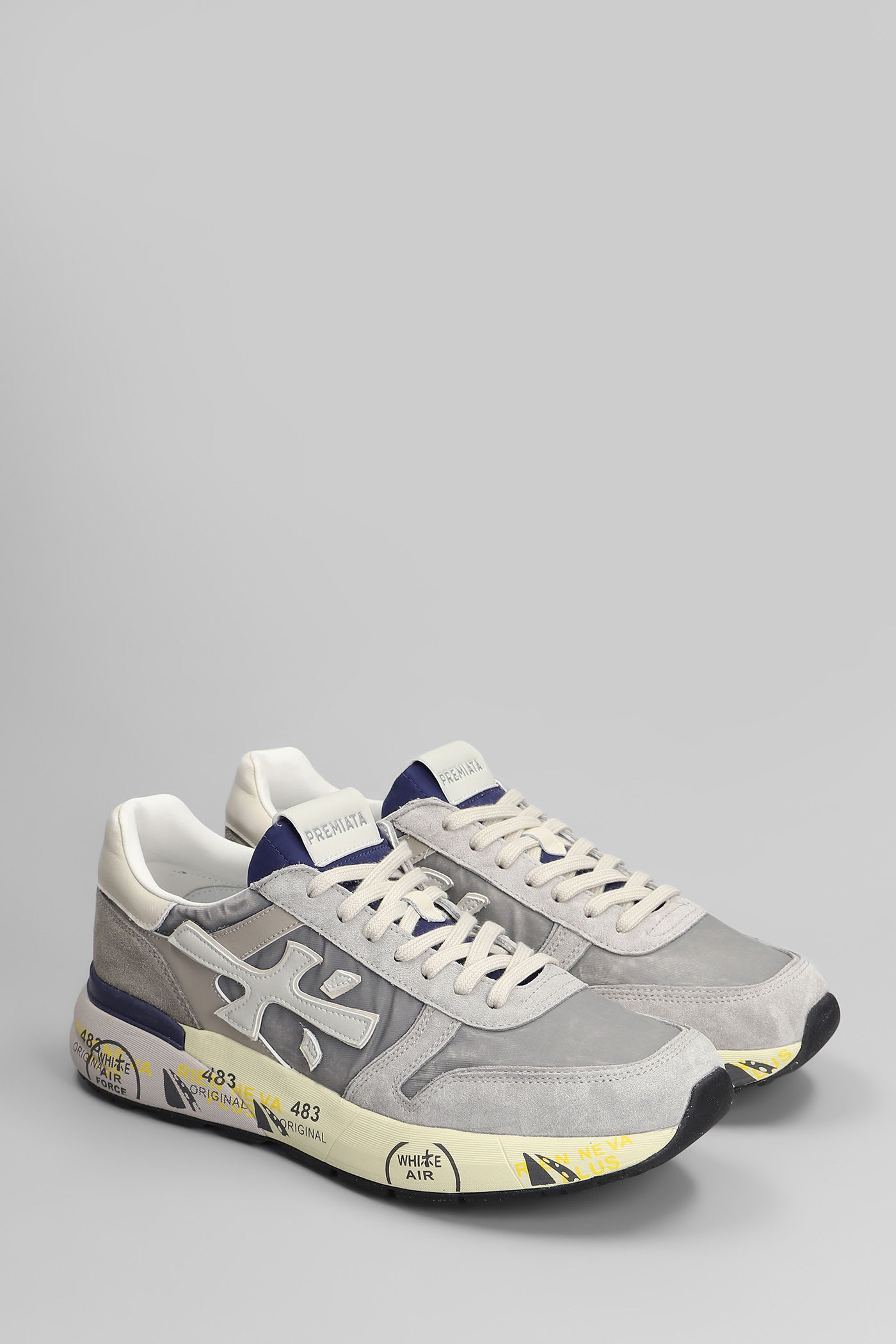 Premiata Mick Sneakers In Grey Suede And Fabric In Gray