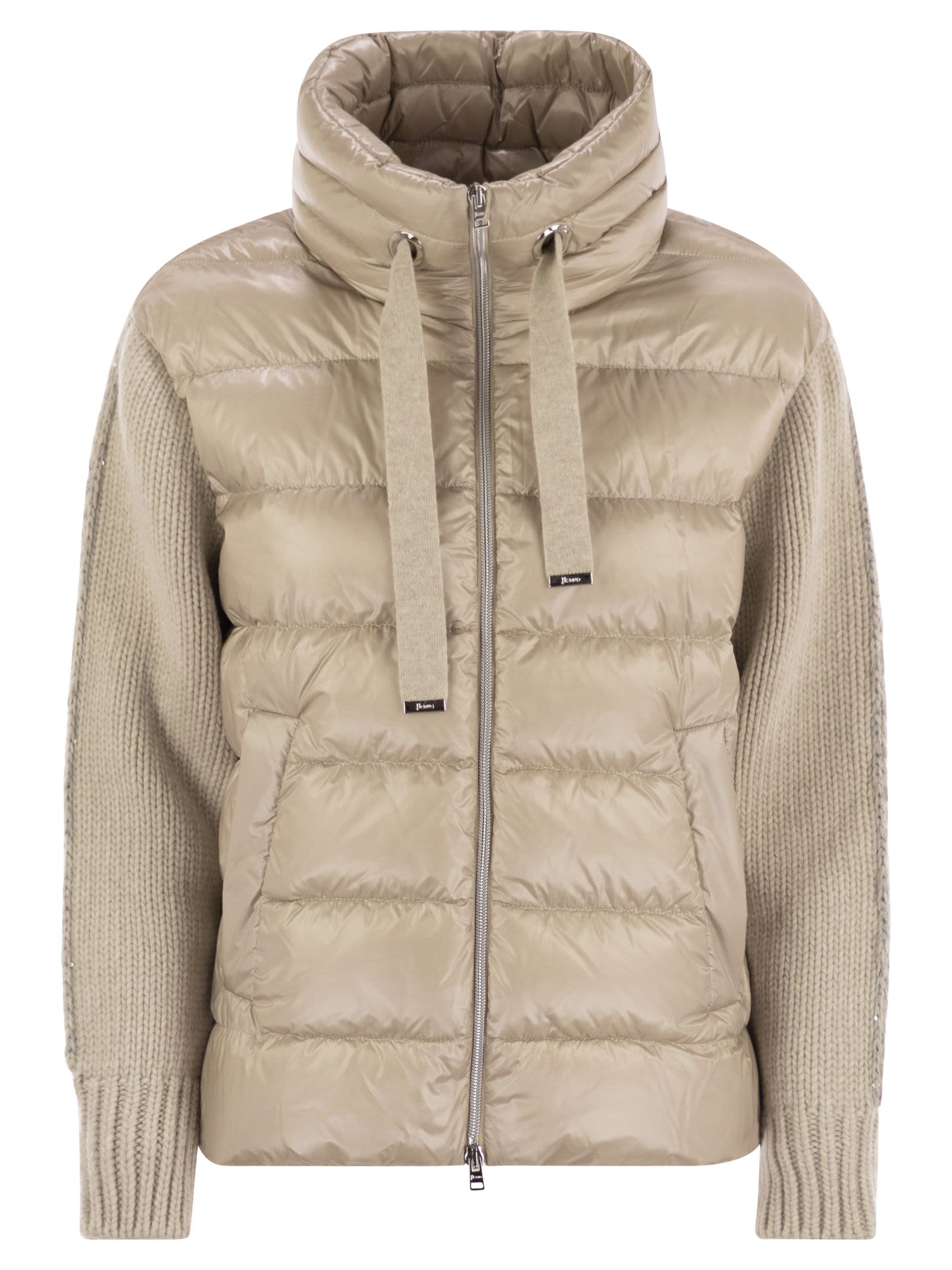 Herno Resort Jacket In Ultralight Nylon And Mesh In Brown
