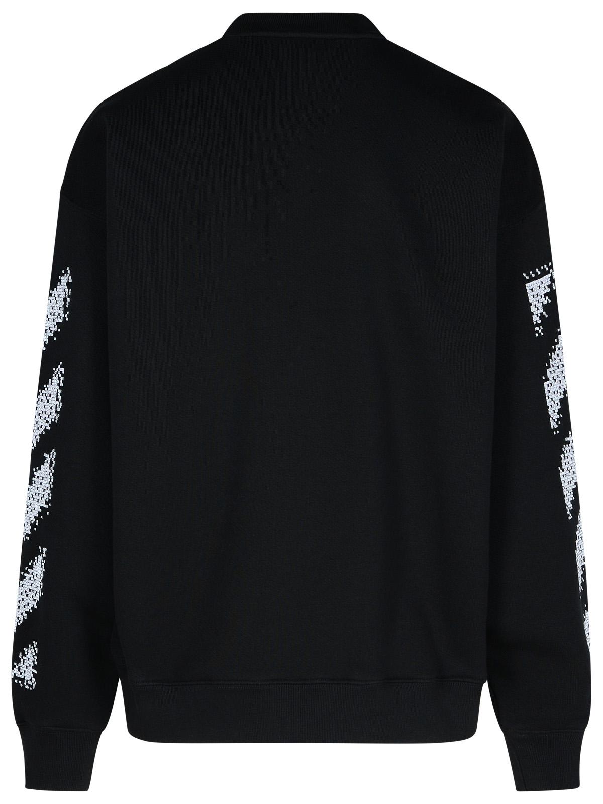 Shop Off-white Pixel Skate Black Cotton Sweatshirt