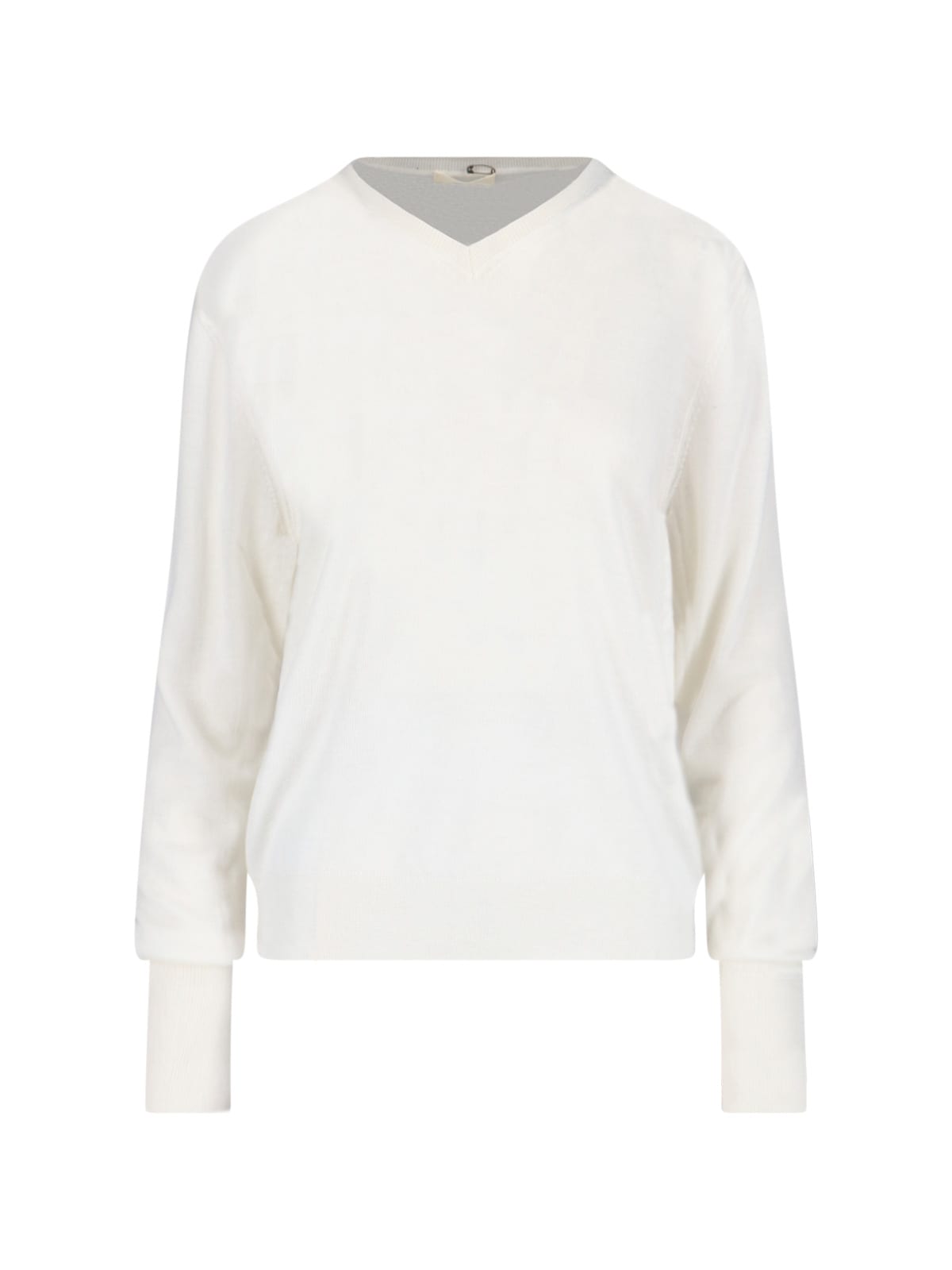 Ma'ry'ya Virgin Wool And Silk Blend Sweater In White