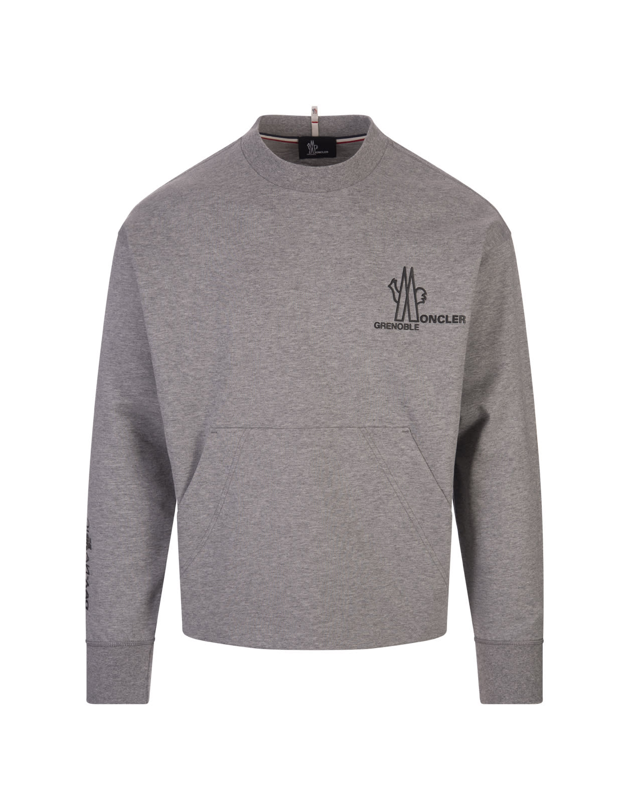 Moncler Melange Grey Sweatshirt With Logo