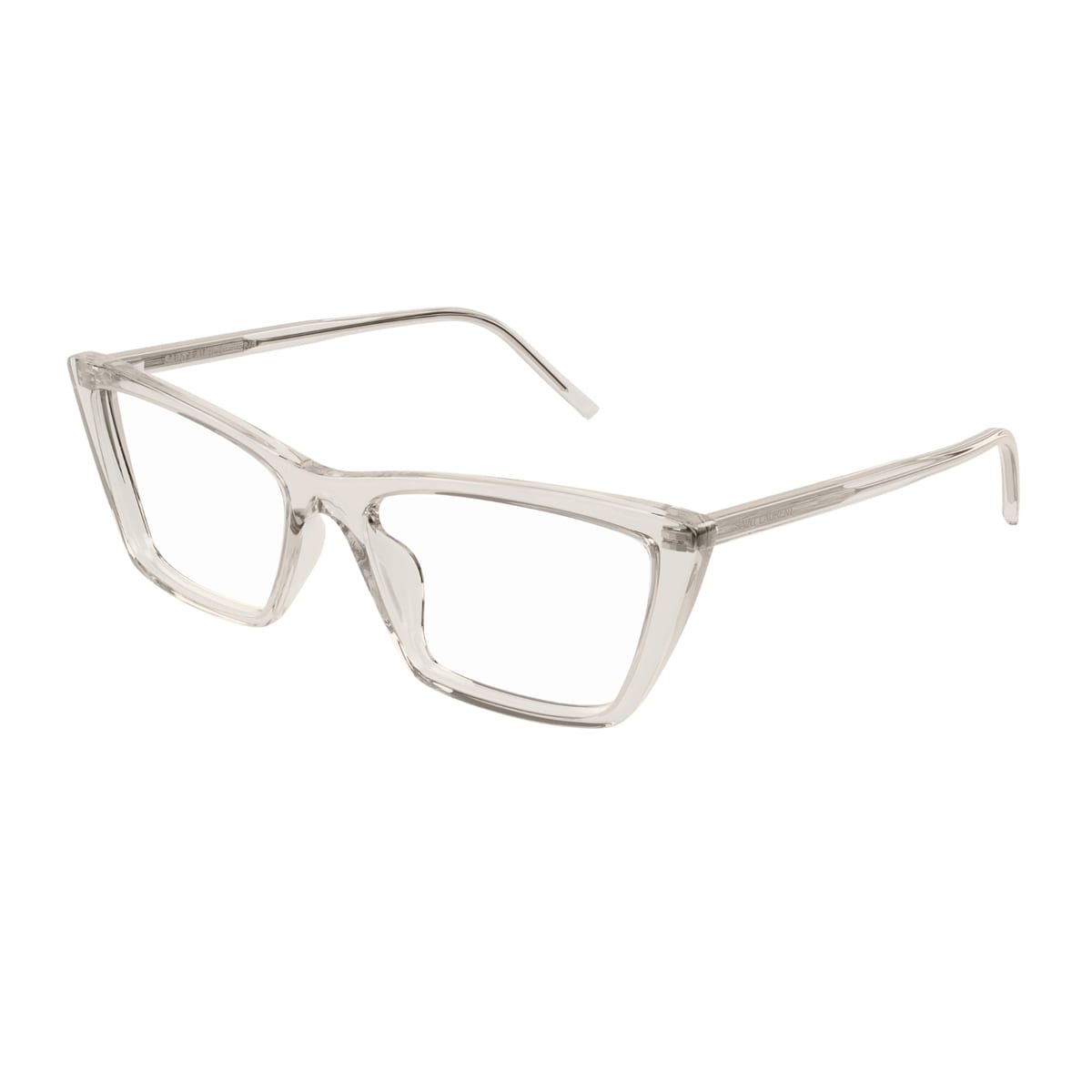 Saint Laurent Sl 737 Mica Thin Opt Linea Sl Logo 004 Beige Trasparent Glasses In Transparent