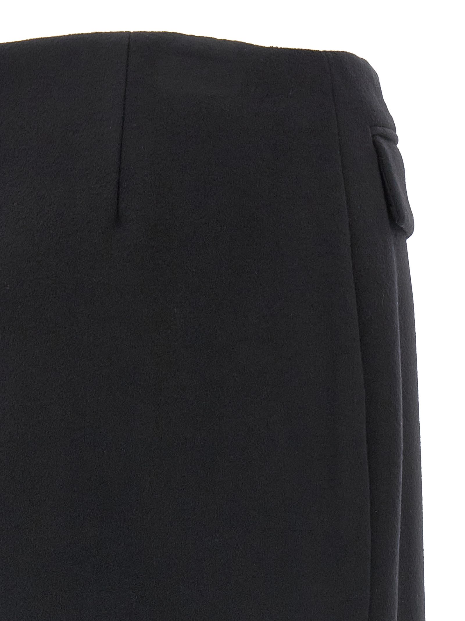 Ferragamo Flap-pocket Mini Skirt In Black