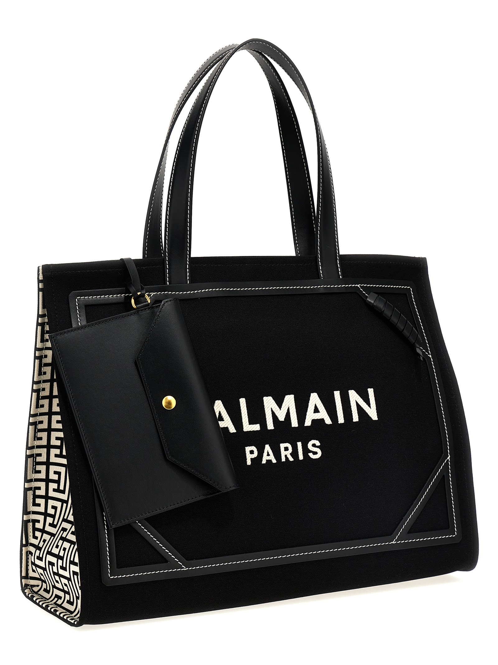 Shop Balmain B-army 42 Tote Bag In Black