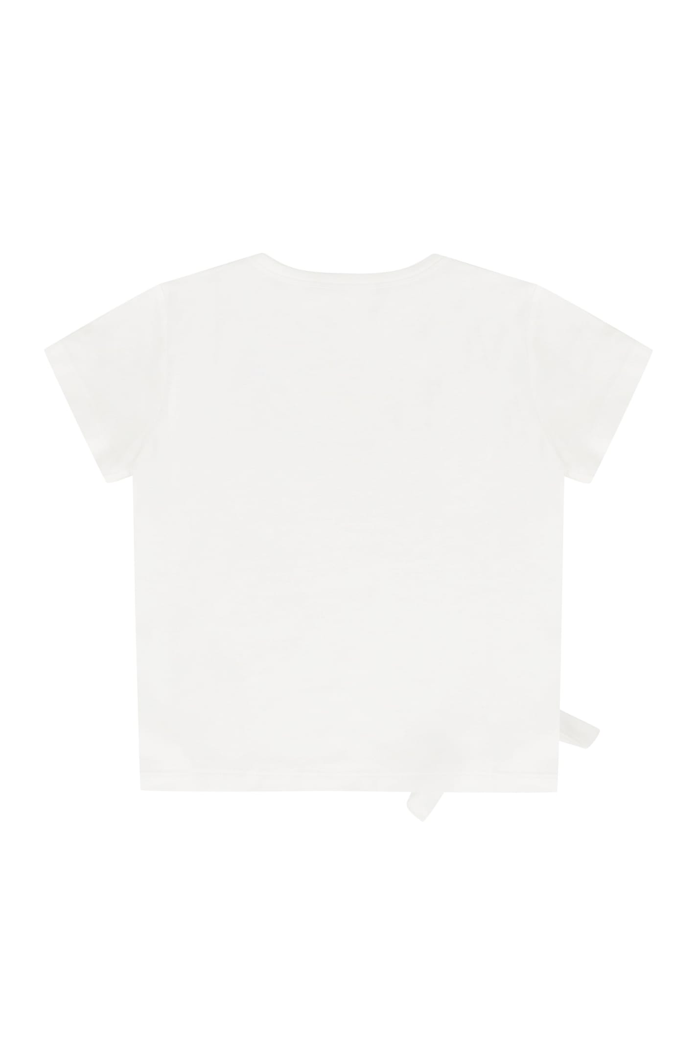 Young Versace Cotton Crew-neck T-shirt In White