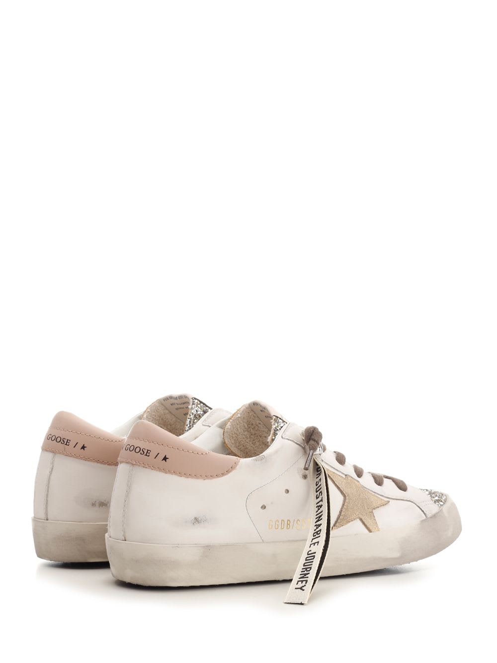 Shop Golden Goose White And Beige Super Star Sneakers In Bianco