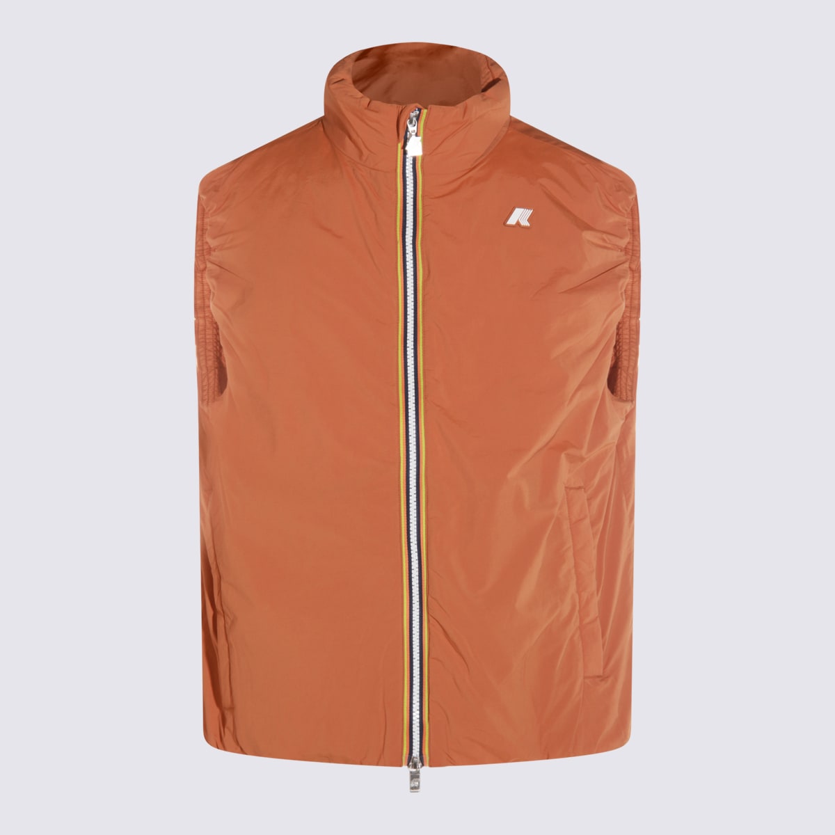 K-way Valen Stretch Dot Zip-fastening Logo Vest In Orange