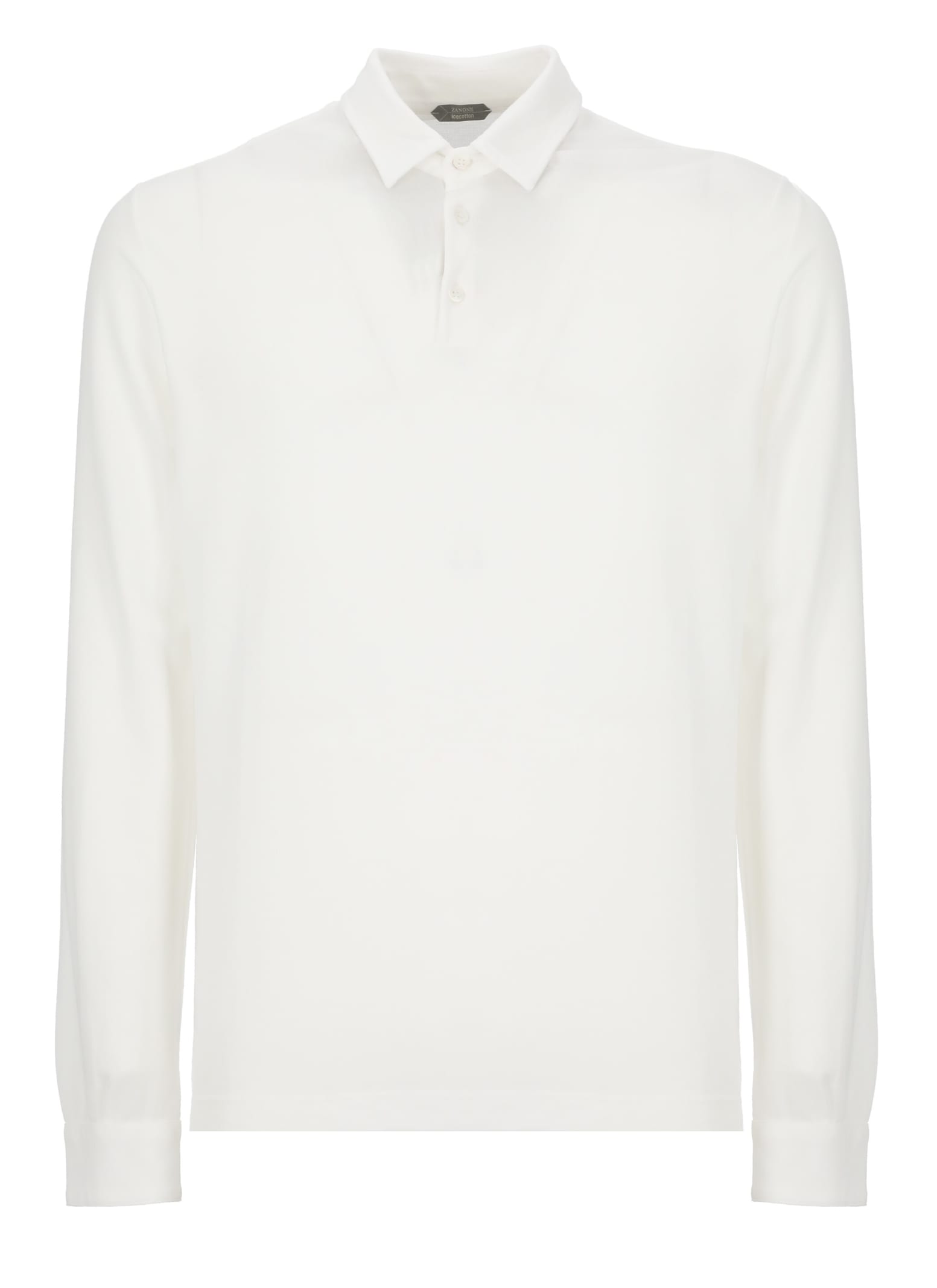 Shop Zanone Cotton Polo Shirt In Bianco