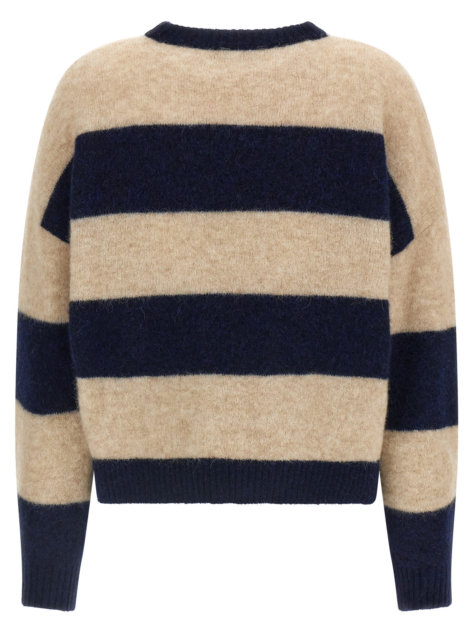 Weekend Max Mara Striped Long Sleeve Crew Neck Sweater In Multi