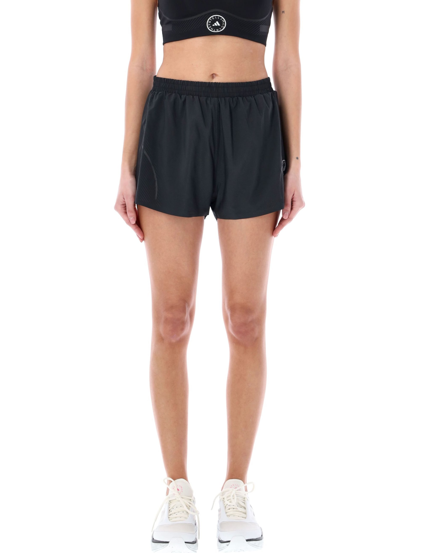 Shop Adidas By Stella Mccartney Truepace Running Shorts In Black