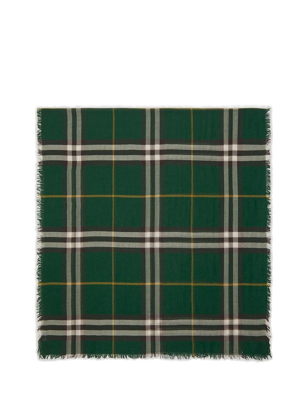 BURBERRY CHECK-PRINTED FRINGED-EDGE SCARF