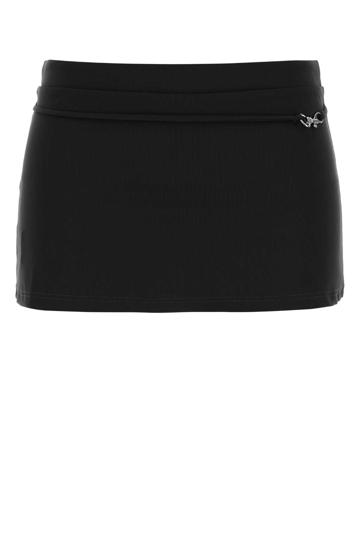 Black Stretch Nylon Carolina Mini Skirt
