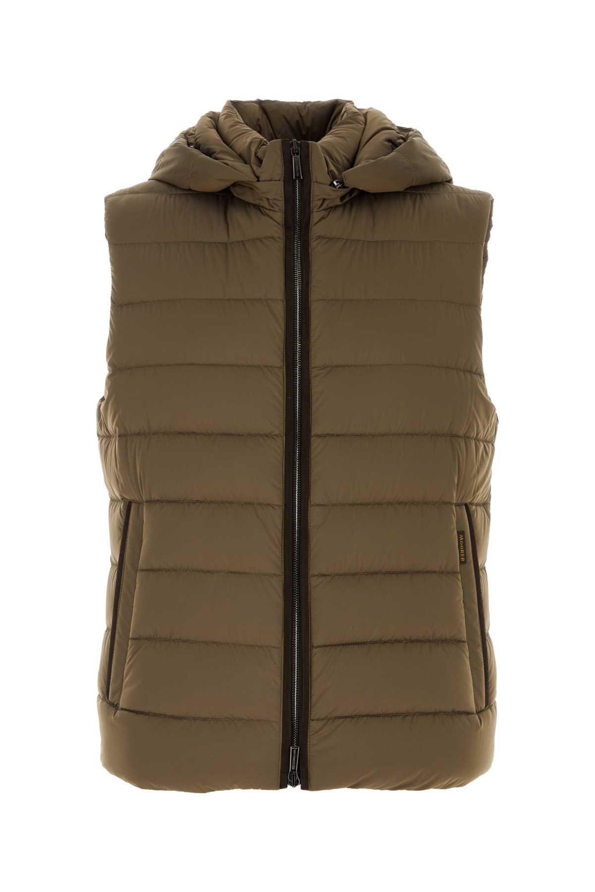 Shop Moorer Khaki Nylon Blend Febo Down Jacket In Beaver